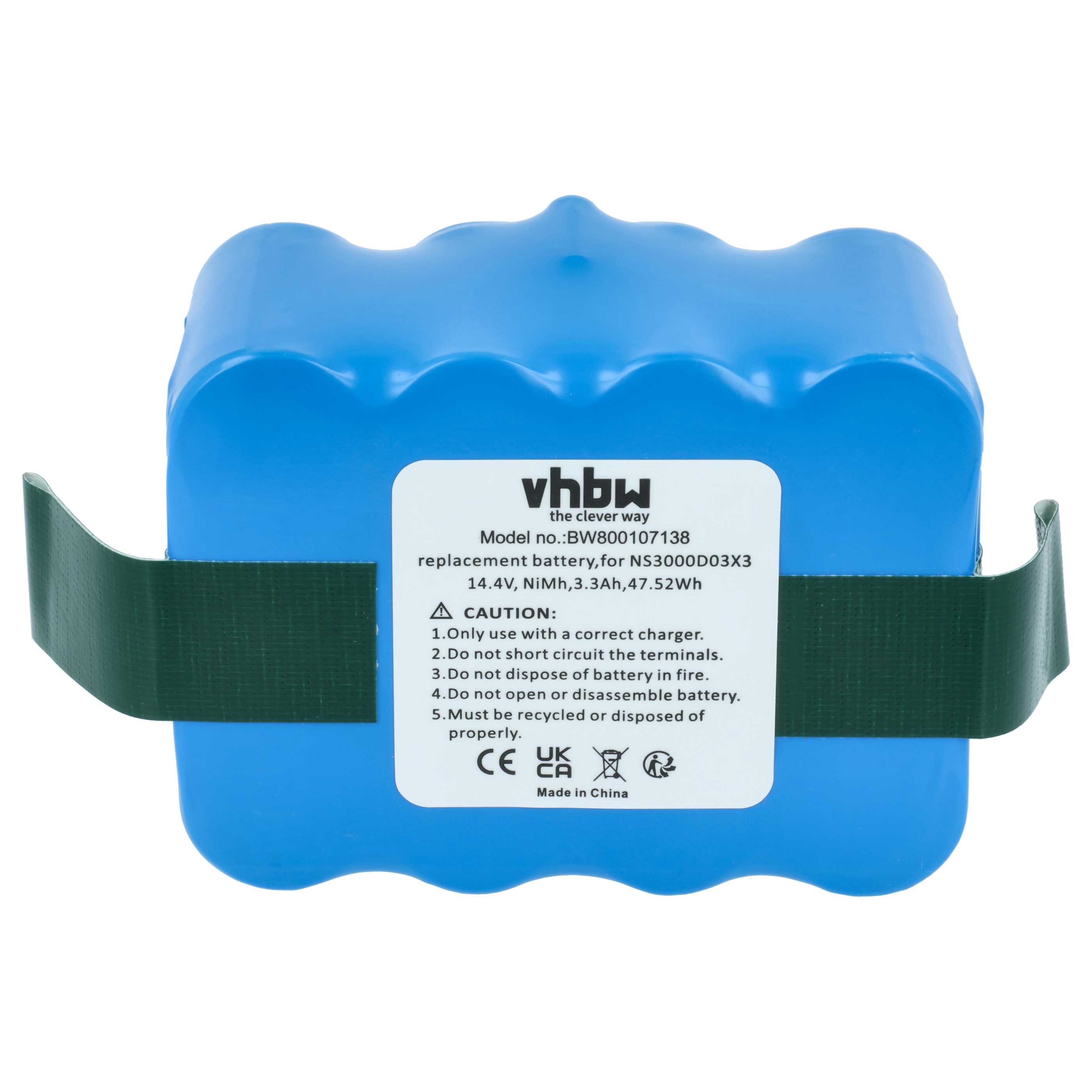 Batteria sostituisce YX-NI-MH-017144-COR, NS3000D03X3, YX-Ni-MH-022144 per aspirapolvere - 3300mAh 14,4V NiMH