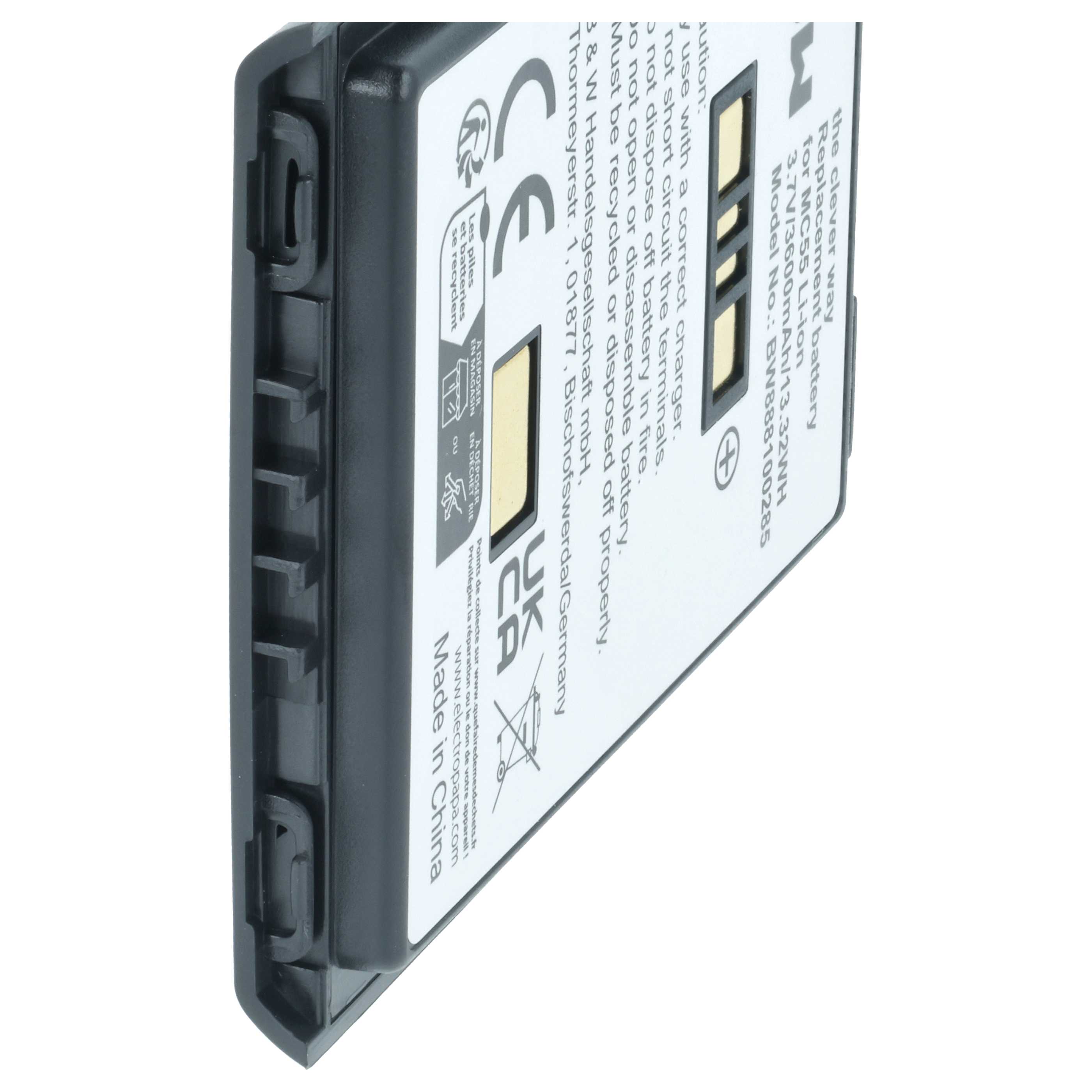 Batterie (2 pcs.) remplace Symbol BTRY-MC55EAB02, 82-111094-01 pour ordinateur mobile PDA Symbol - 3600mAh