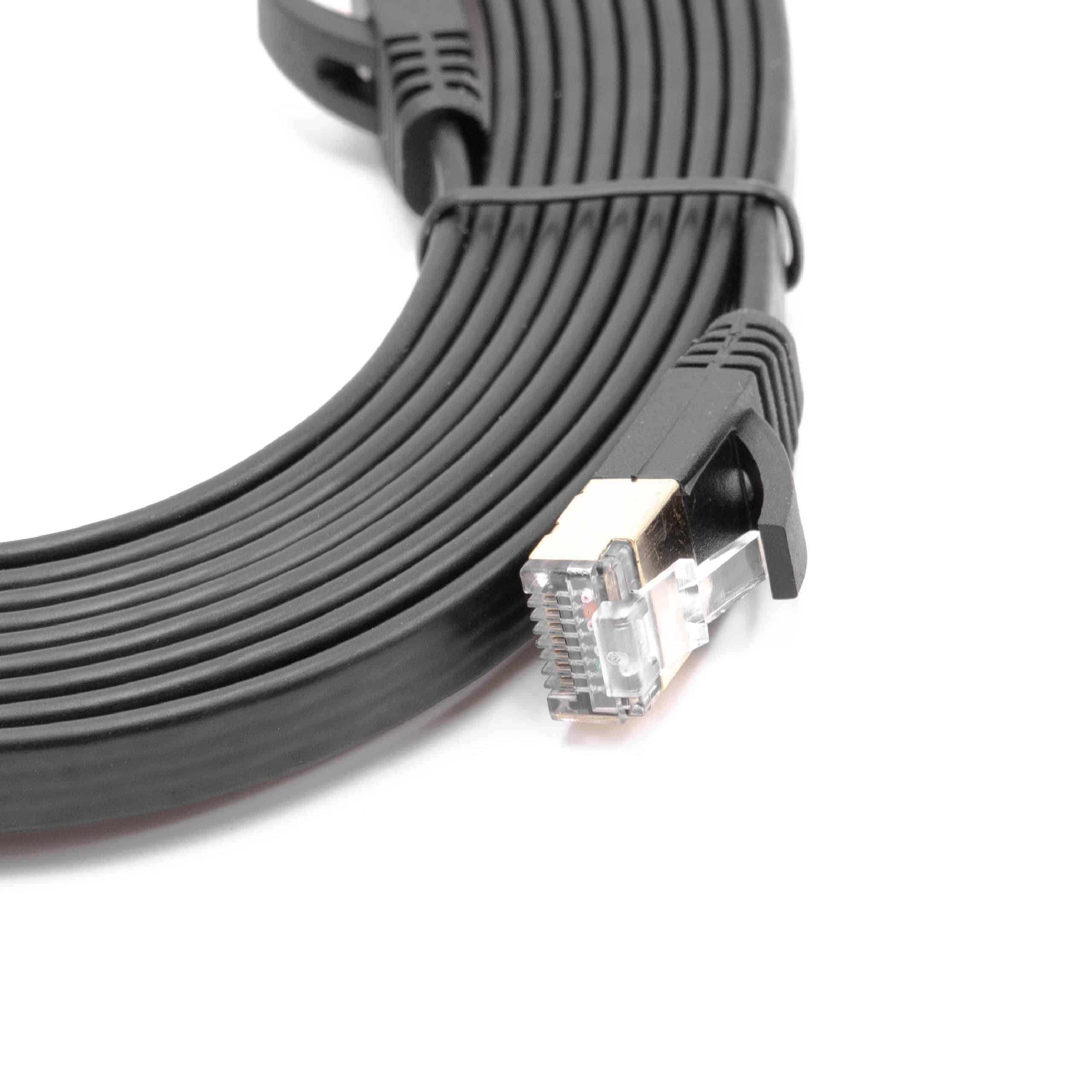 Cavo Ethernet, cavo di rete, cavo LAN, cavo patch Cat7 3m nero - cavo piatto