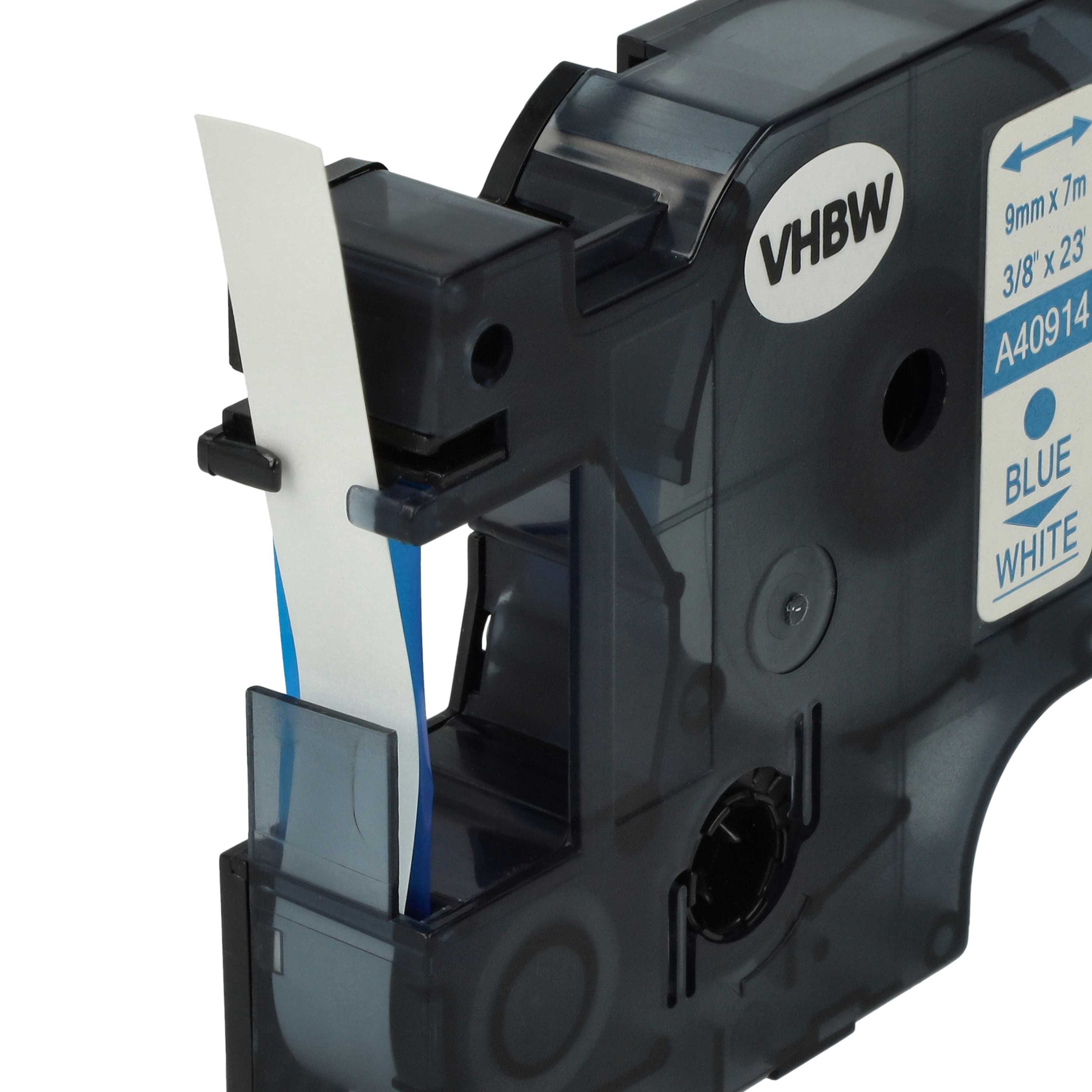 Label Tape replaces Dymo D1, 40914 - 9 mm Blue to White