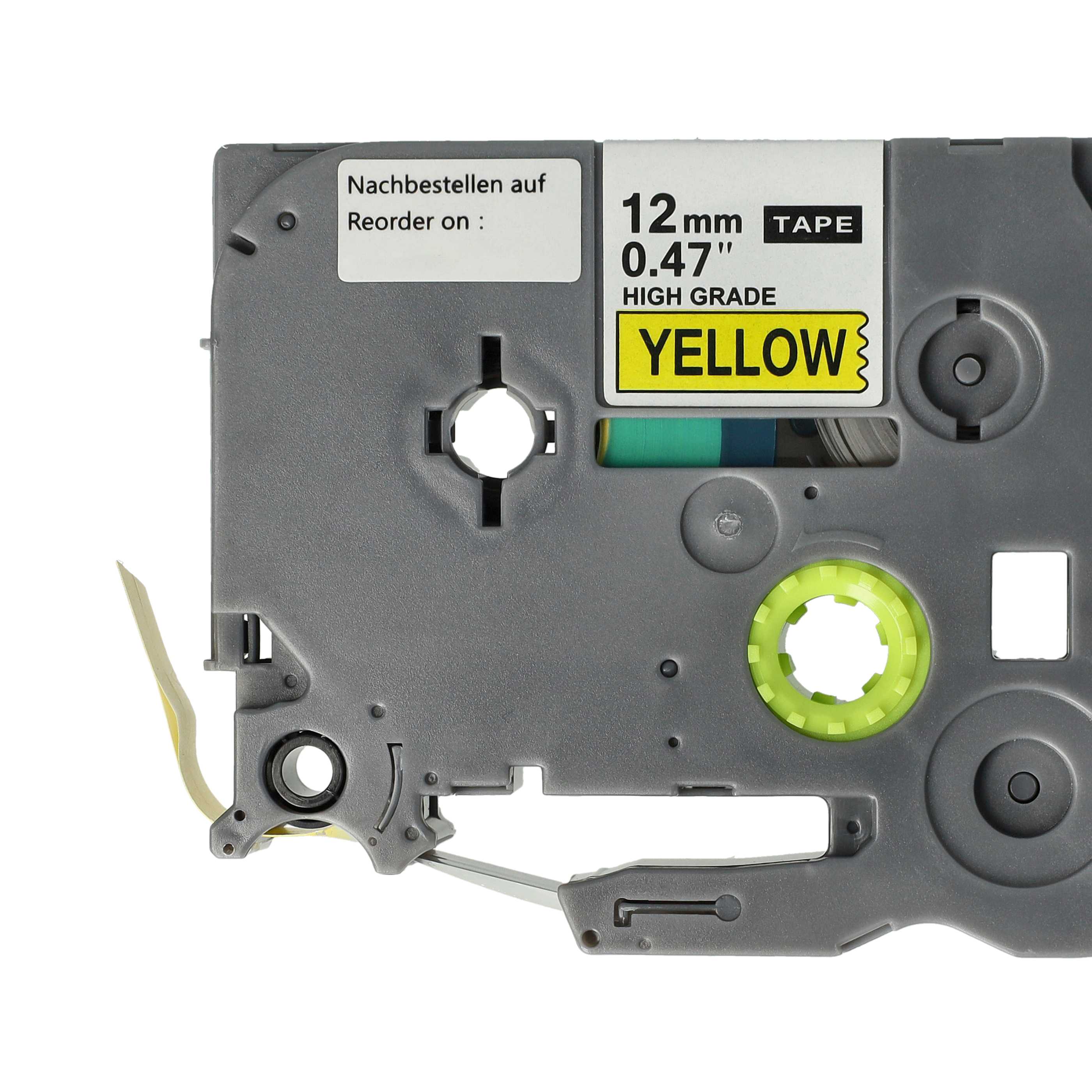 Label Tape as Replacement for Brother HGE-631 - 12 mm Black to Yellow