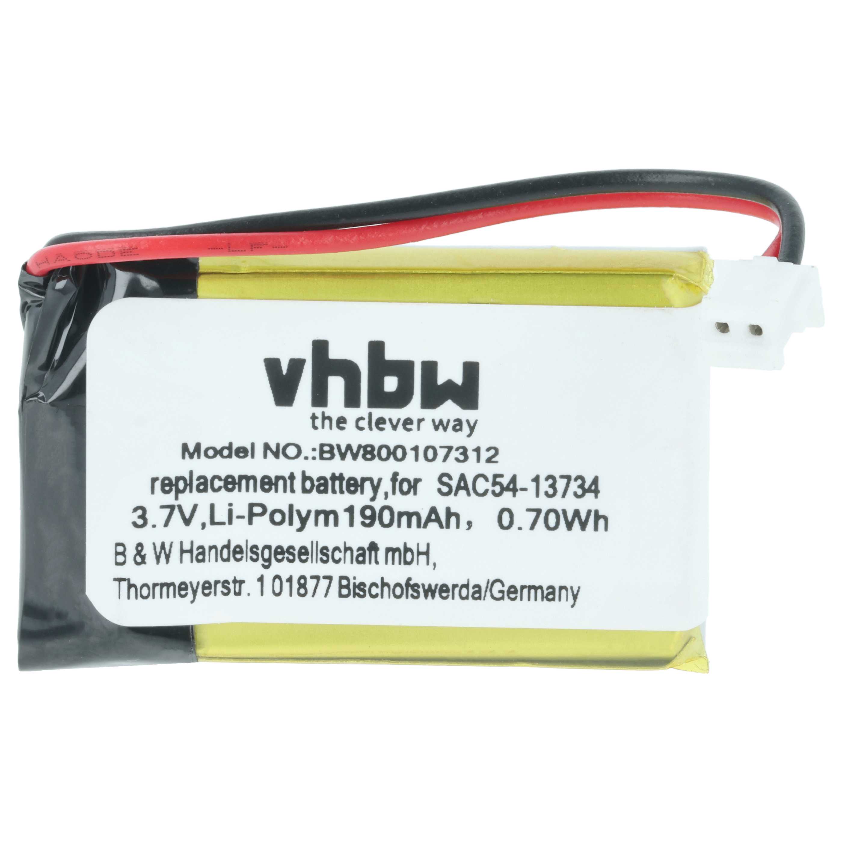 Batteria collare per collare per cani sostituisce Sportdog SAC54-13734 - 190mAh 3,7V Li-Poly