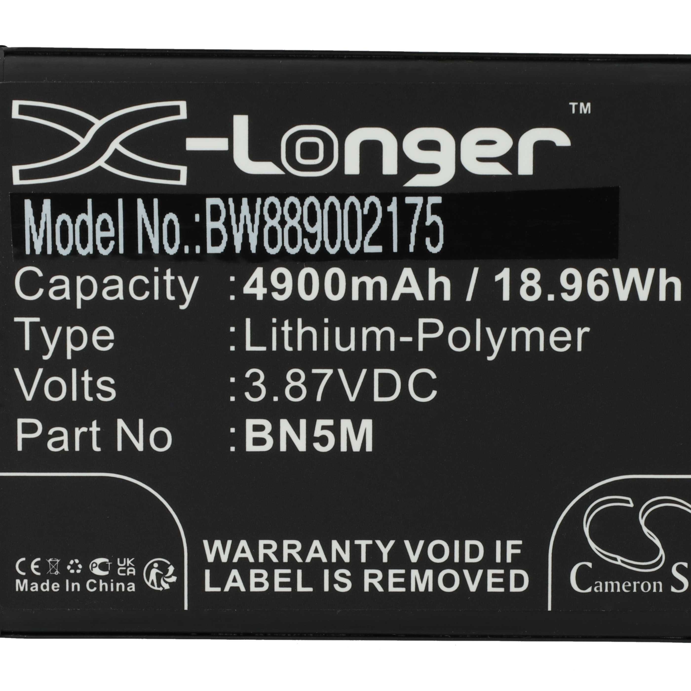 Batteria sostituisce BN5M per cellulare - 4900mAh 3,87V Li-Poly 