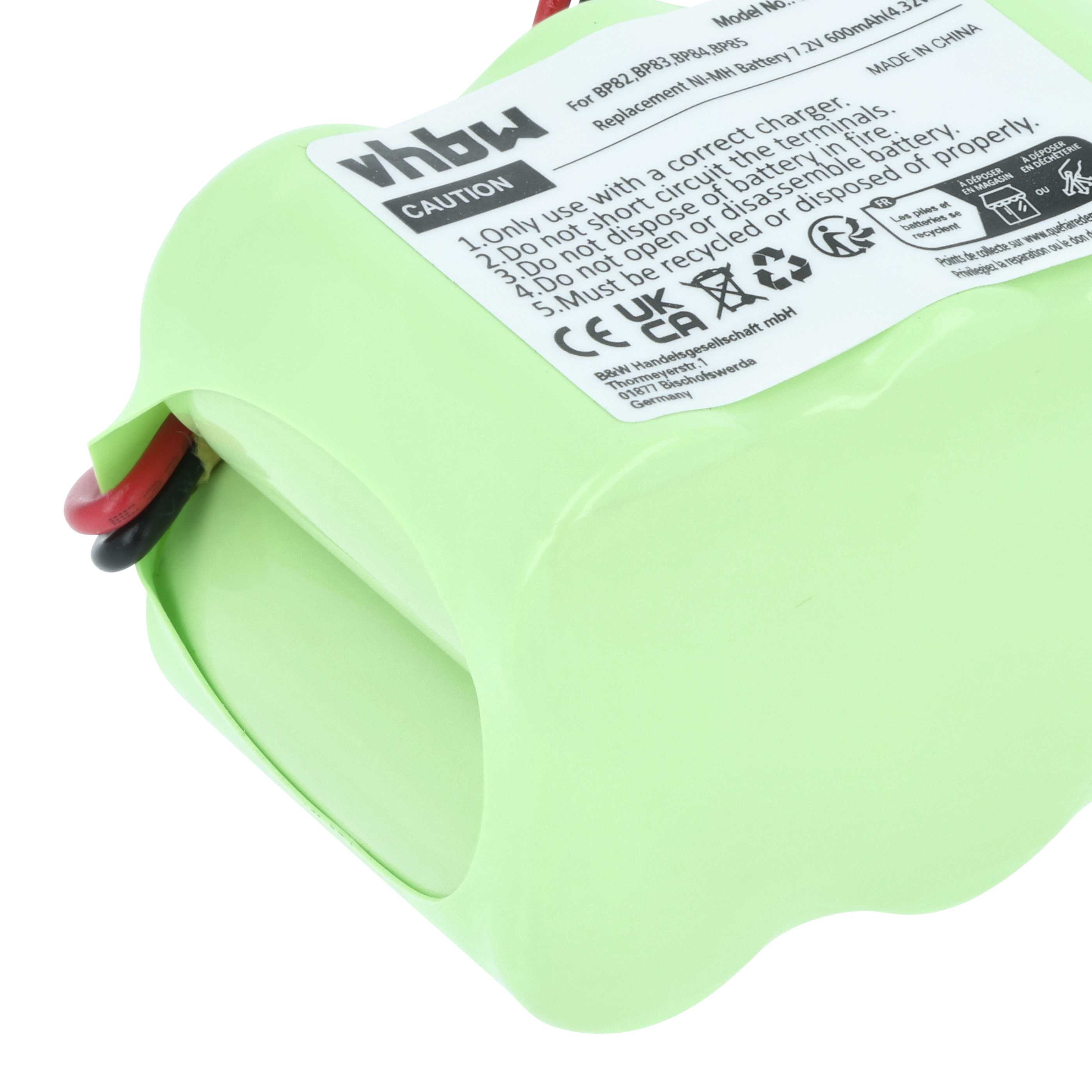 Radio 2x Battery replaces Icom BP-82, BP-85, BP-84, BP-83 - 600 mAh 7.2 V NiMH