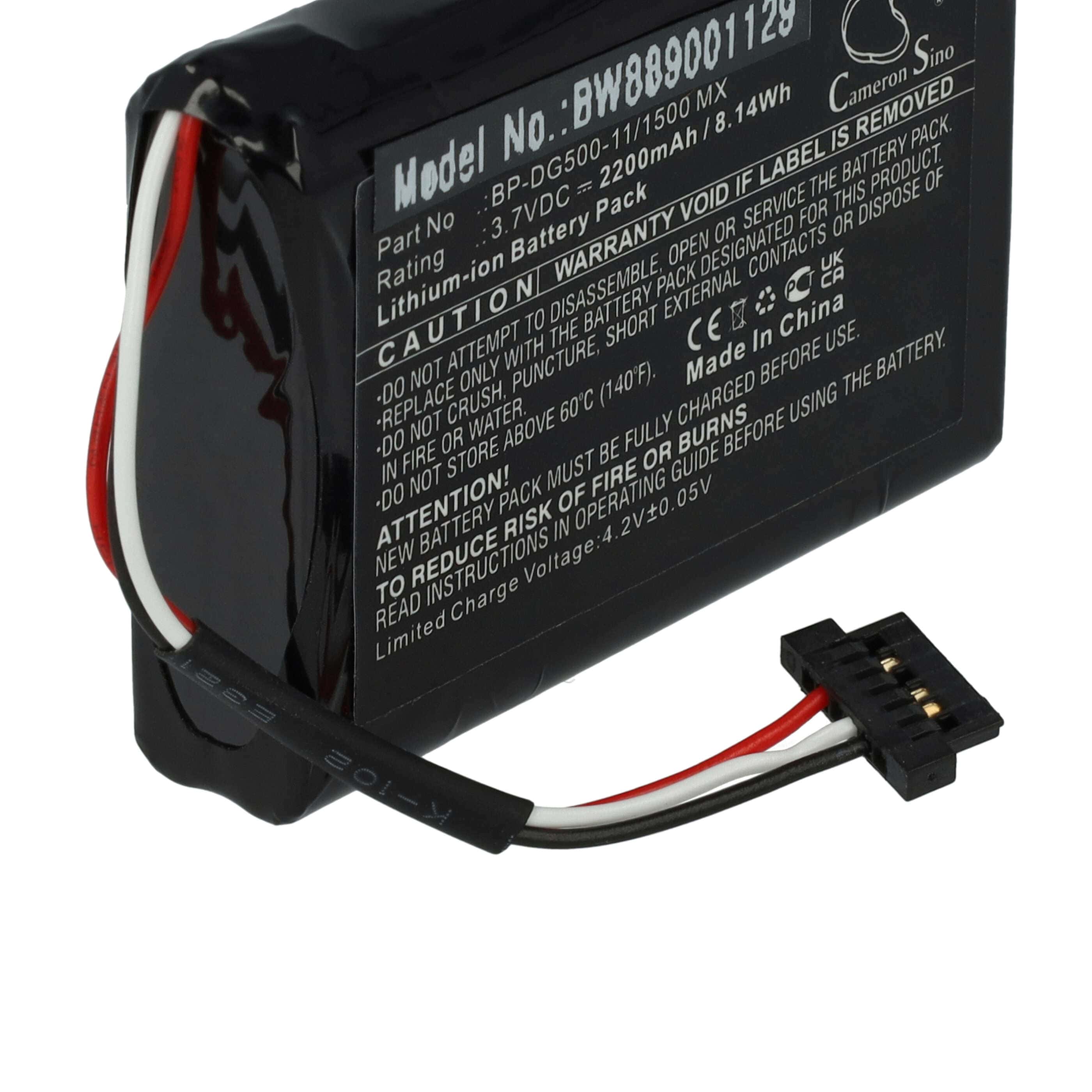 GPS Radcomputer-Akku als Ersatz für Magellan BP-DG500-11/1500 MX - 2200mAh 3,7V Li-Ion