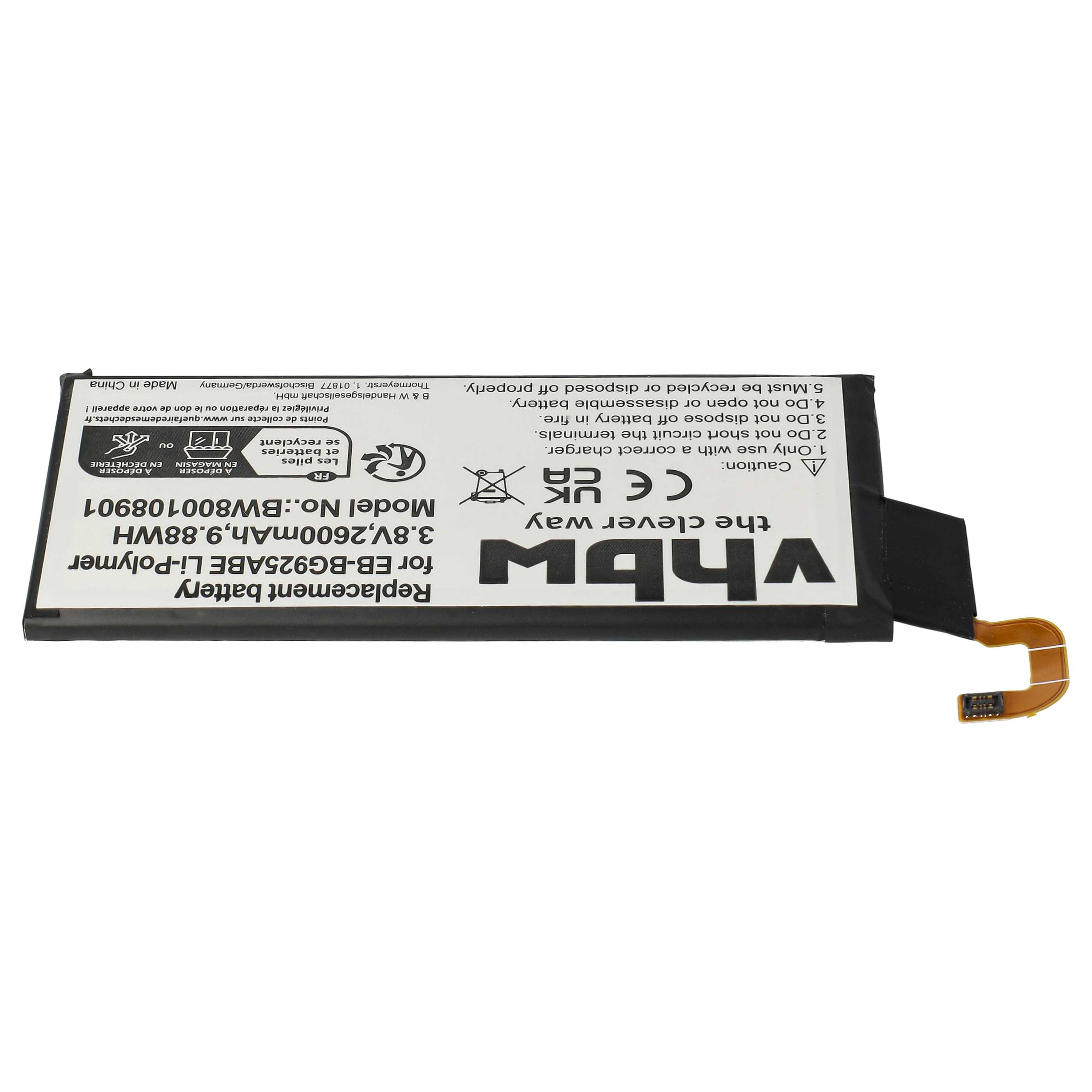 Akumulator do telefonu smartfona zamiennik Samsung EB-BG925ABE - 2600 mAh 3,8 V LiPo