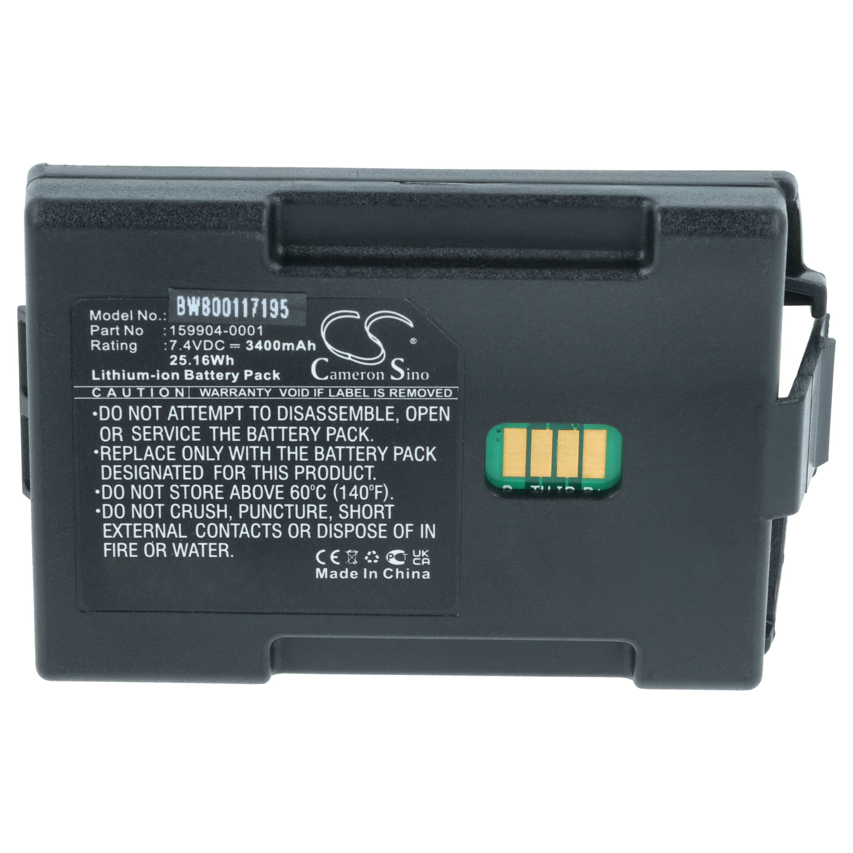 5x Battery replaces LXE 161772-0001, 163467-0001, 159904-0001 for Lxe Barcode Scanner POS - 3400 mAh 7.4 V