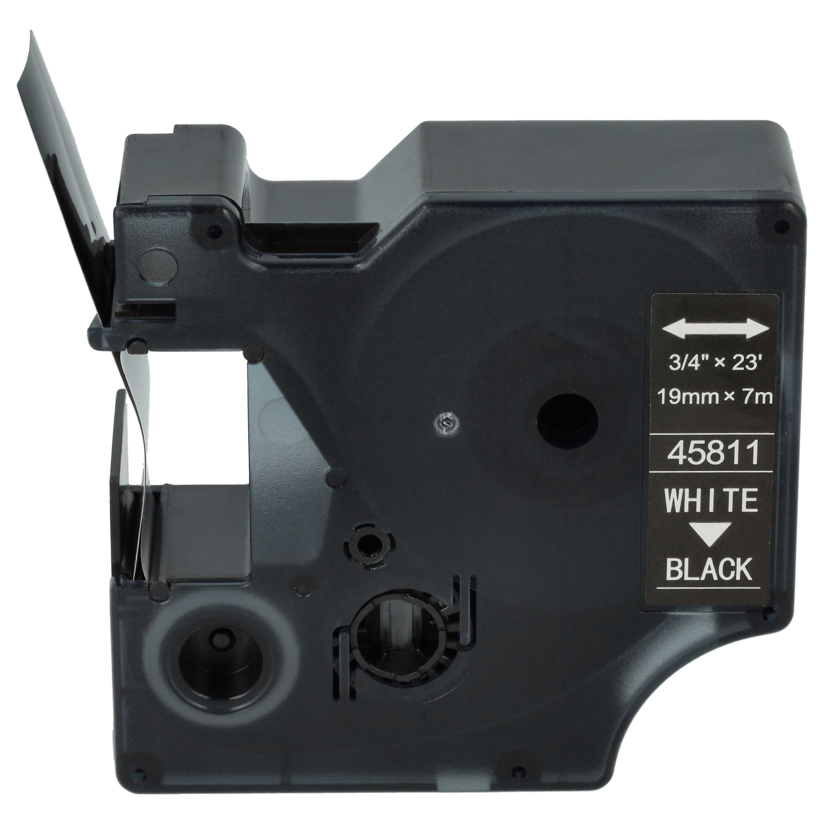 Label Tape replaces Dymo 45811, D1 - 19 mm White to Black