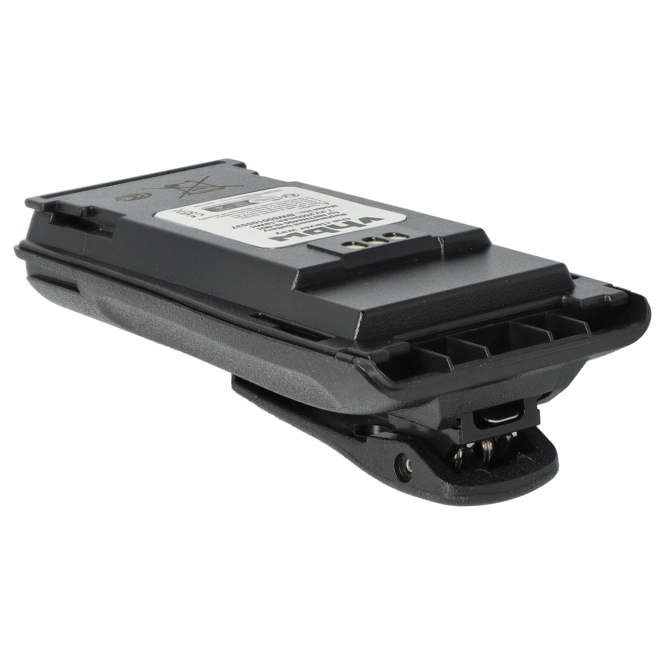 Radio 10x Battery replaces Motorola MNN4254AR, NNTN4496, NNTN4496AR - 2500 mAh 7.2 V NiMH + Belt Clip