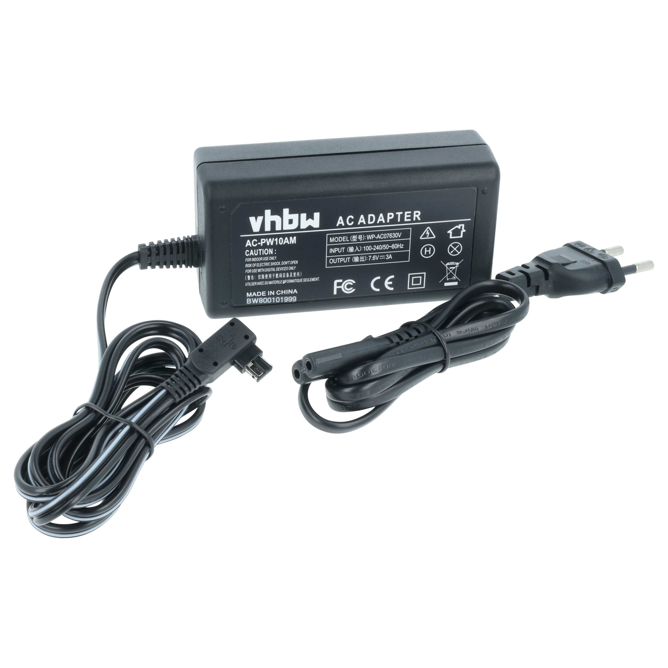 Power Supply replaces AC-PW10AM for Hasselblad Camera - 2 m, 7.6 V 3.0 A