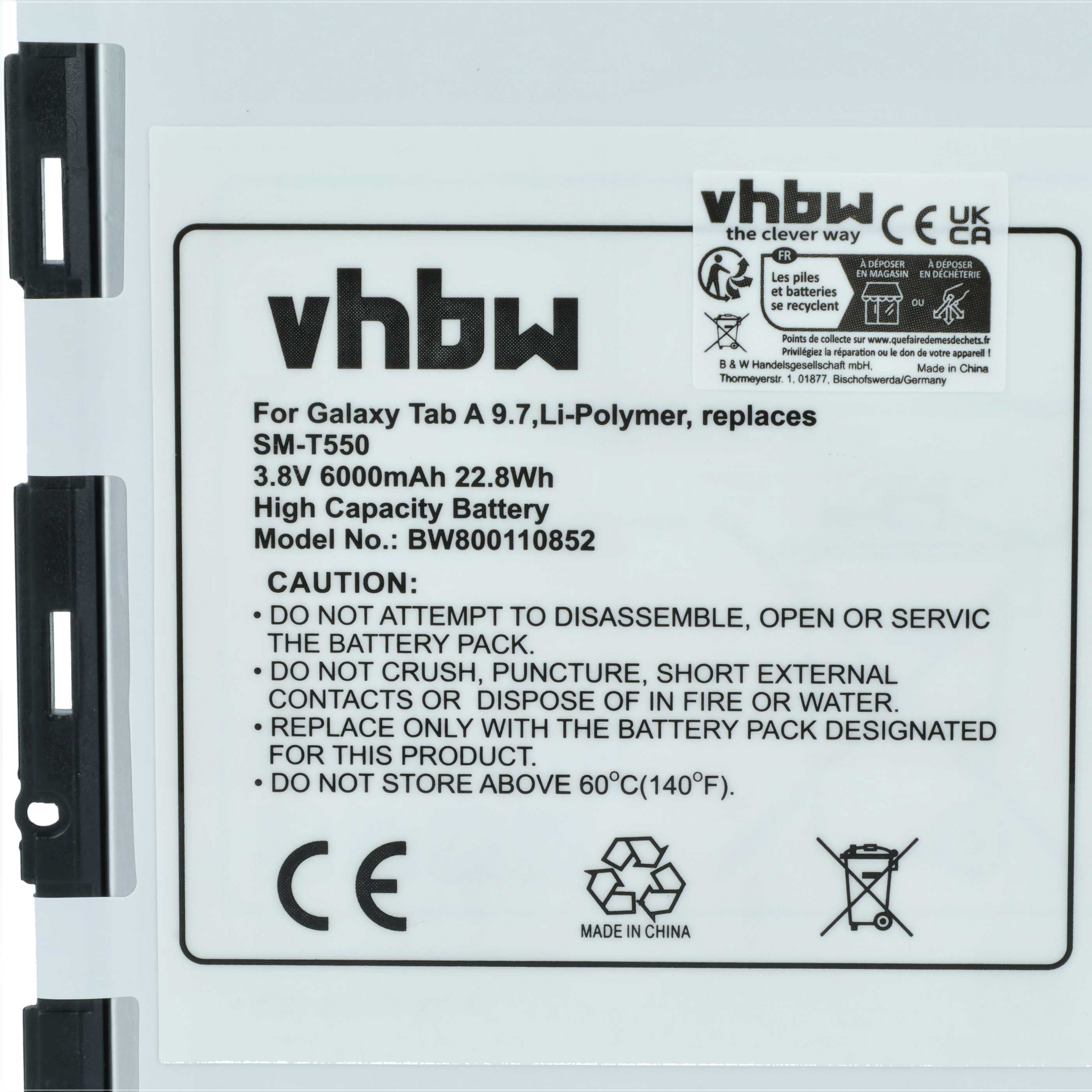 Akumulator zamiennik Samsung EB-BT550ABE, EB-BT550ABA - 6000 mAh 3,8 V LiPo