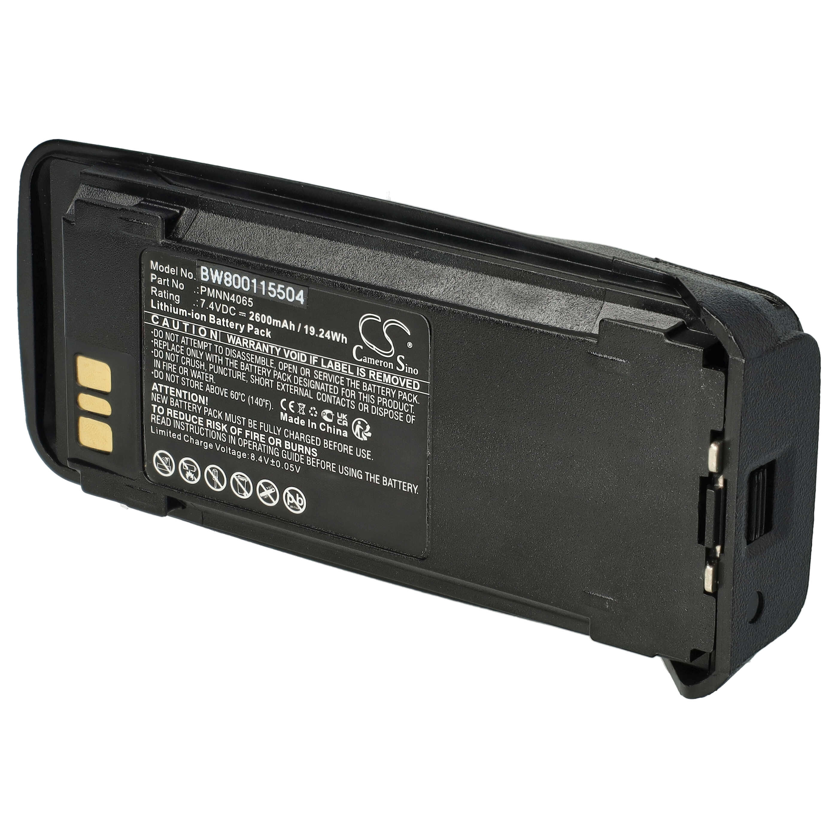Batterie remplace Motorola NNTN4066, NNTN4077, NNTN4103 pour radio talkie-walkie - 2600mAh 7,4V Li-ion