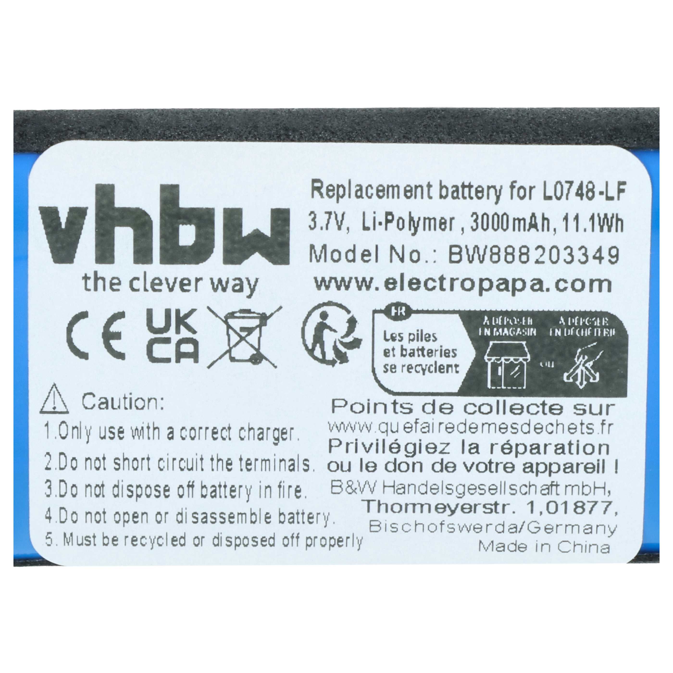 Akumulator do głośnika zamiennik JBL L0748-LF, 02-553-3494 - LiPo 3000mAh