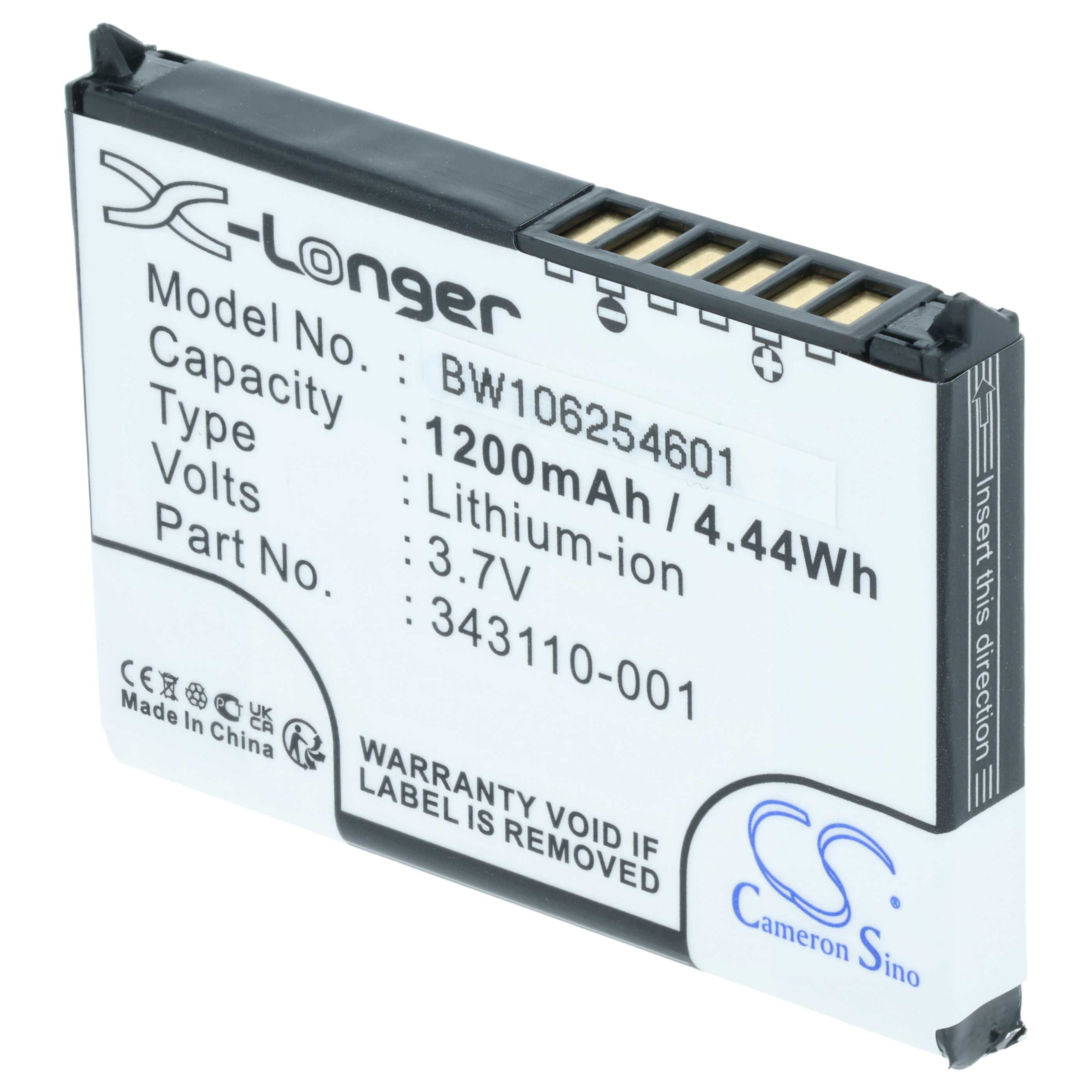 Handheld Computer Battery replaces Fujitsu Siemens PL400MB, PL400MD, PZX65, 10600405394 - 1000mAh, 3.7V
