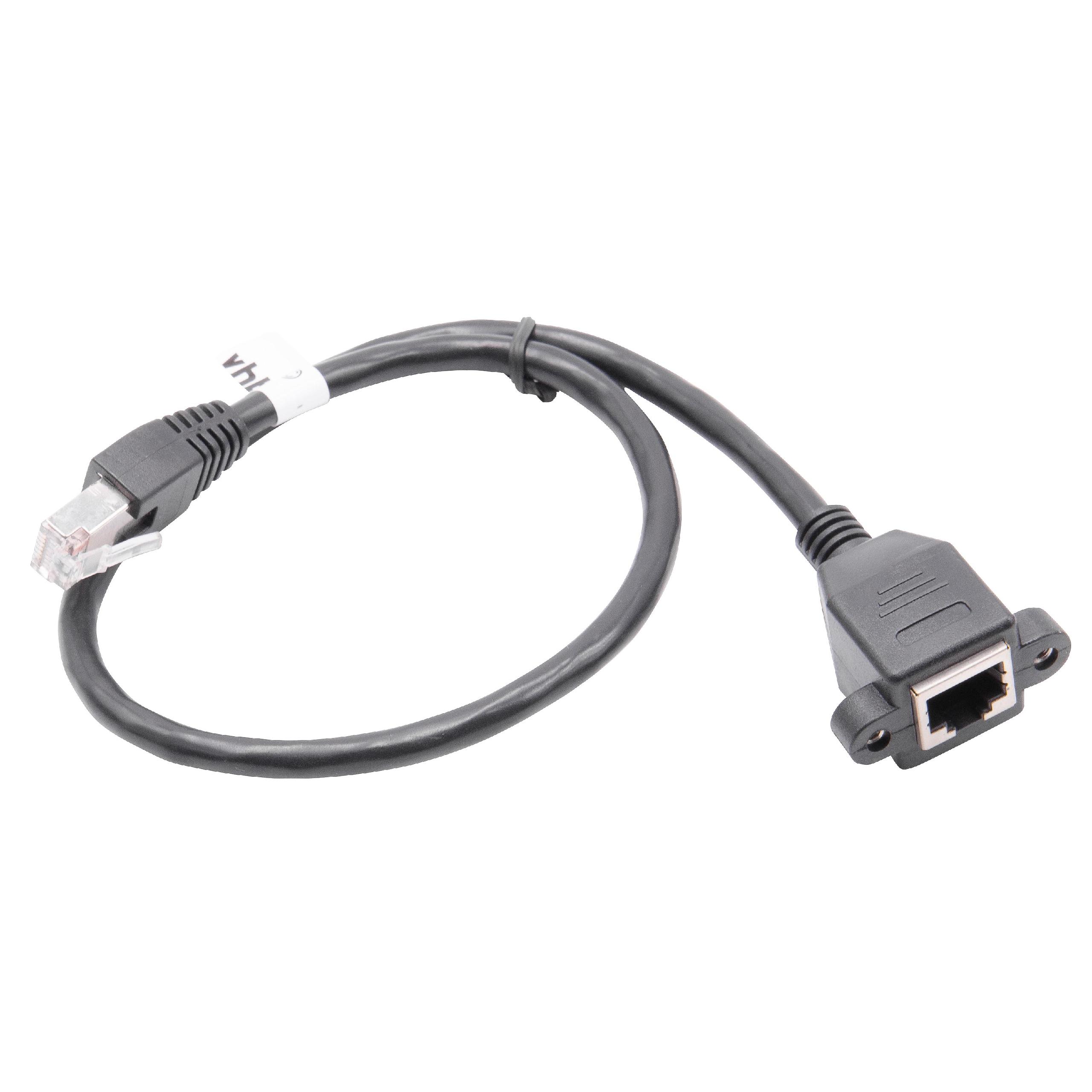 Kabel LAN przedłużacz Ethernet Cat6 wtyk RJ45 na gniazdo RJ45 0,5m z gniazdem montażowym