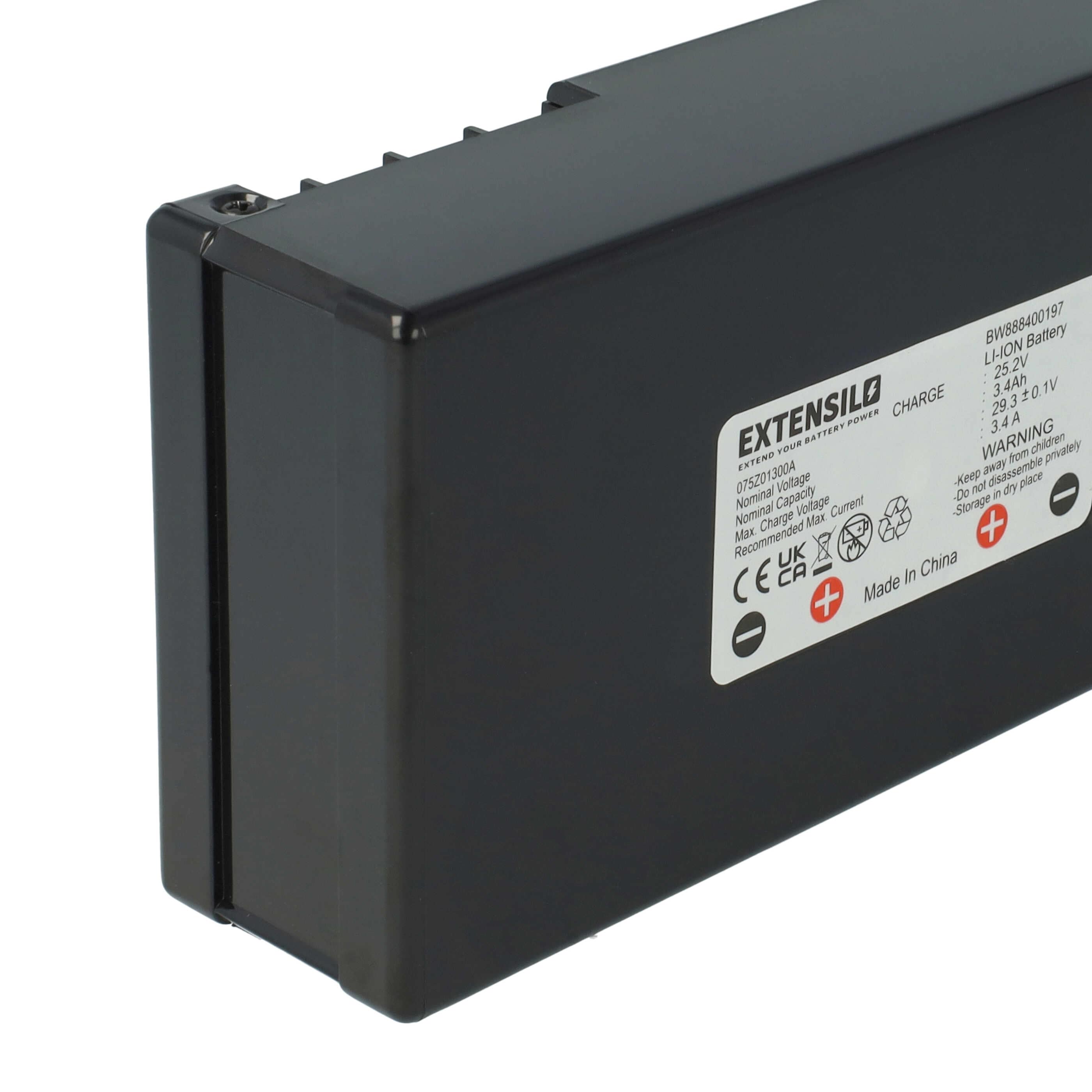 Lawnmower Battery Replacement for Ambrogio 6060BA0 - 3400mAh 25.2V Li-Ion, black