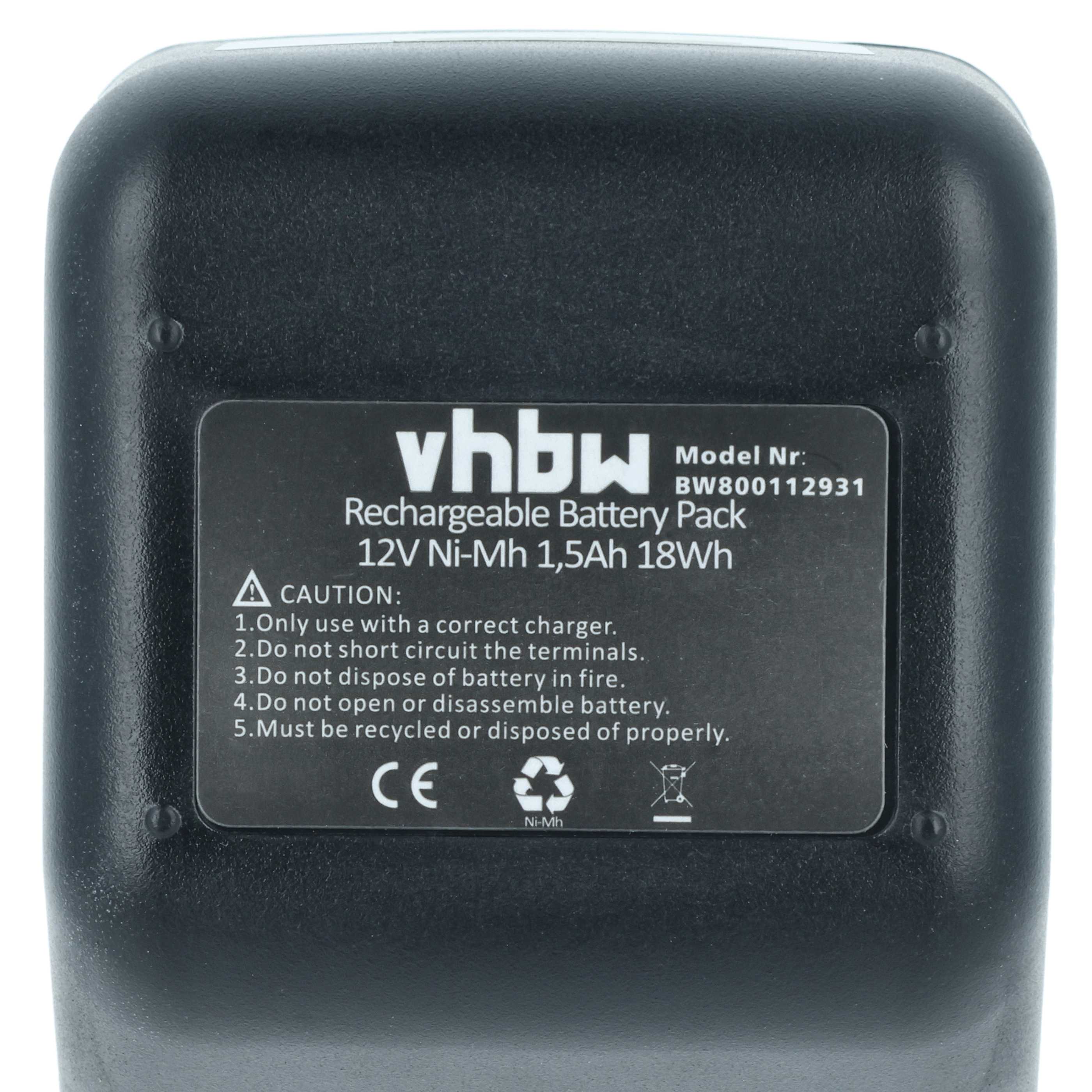 Batteria sostituisce Gesipa CPT12/2 EHD per attrezzo - 1,5Ah 12V NiMH