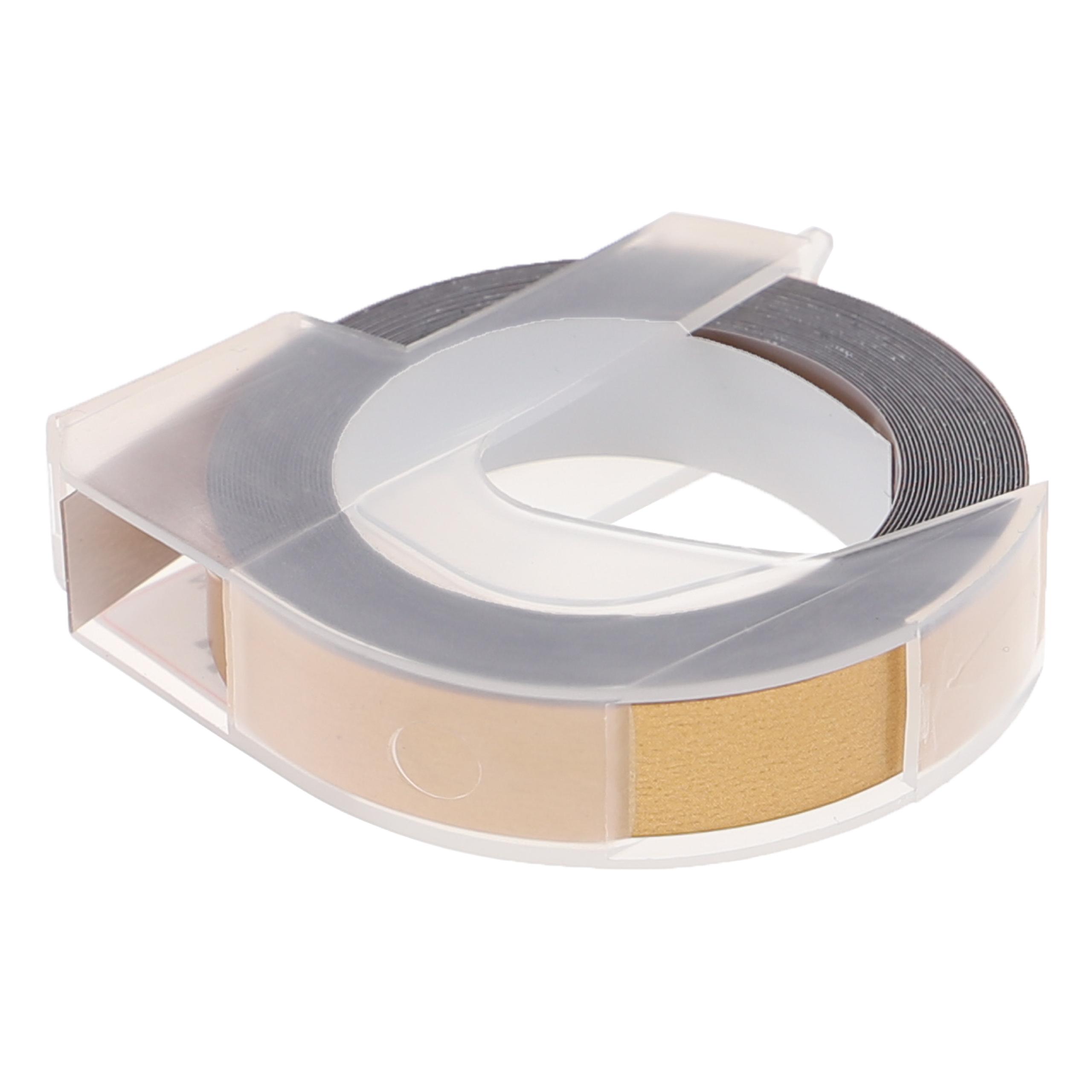 Casete cinta relieve 3D Casete cinta escritura reemplaza Dymo 0898140 Blanco su Oro