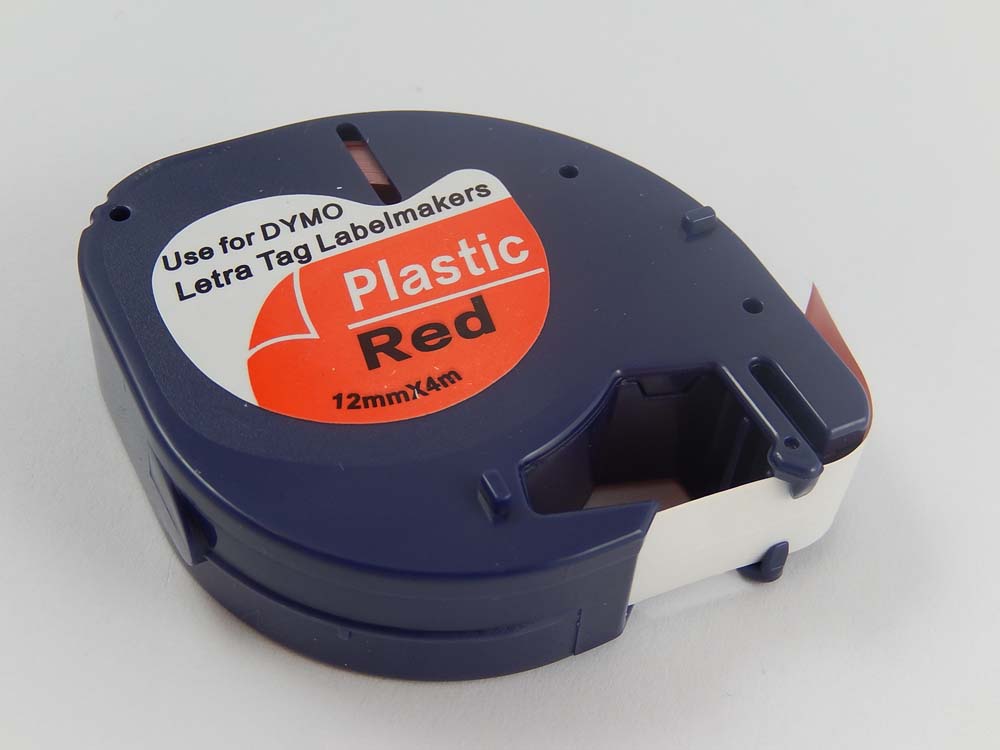 Label Tape as Replacement for Dymo 91203, S0721630 - 12 mm Black to Red