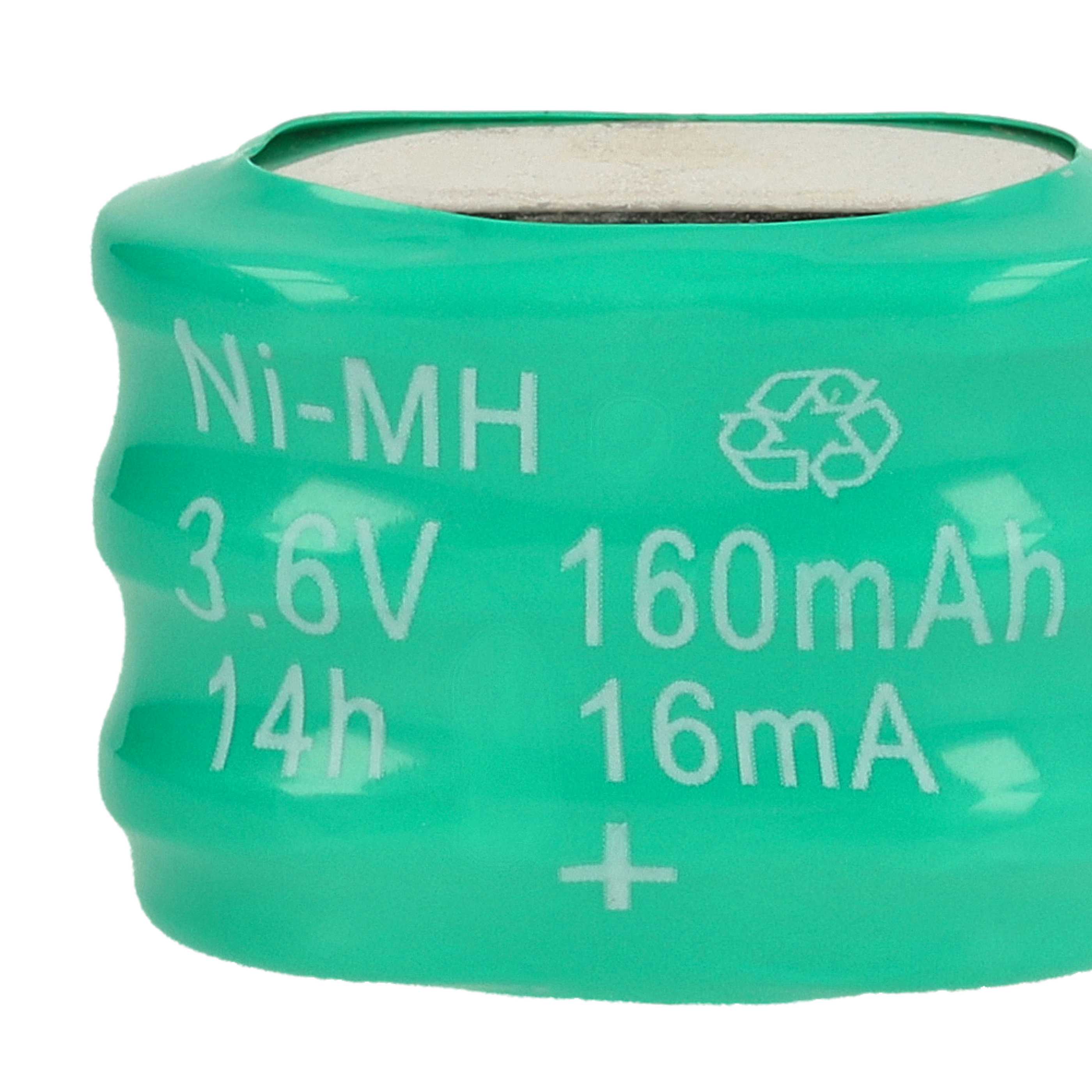 100x Button Cell Battery Type 3/V150H for Model Building Solar Lamps etc. - 150 mAh 3.6 V NiMH