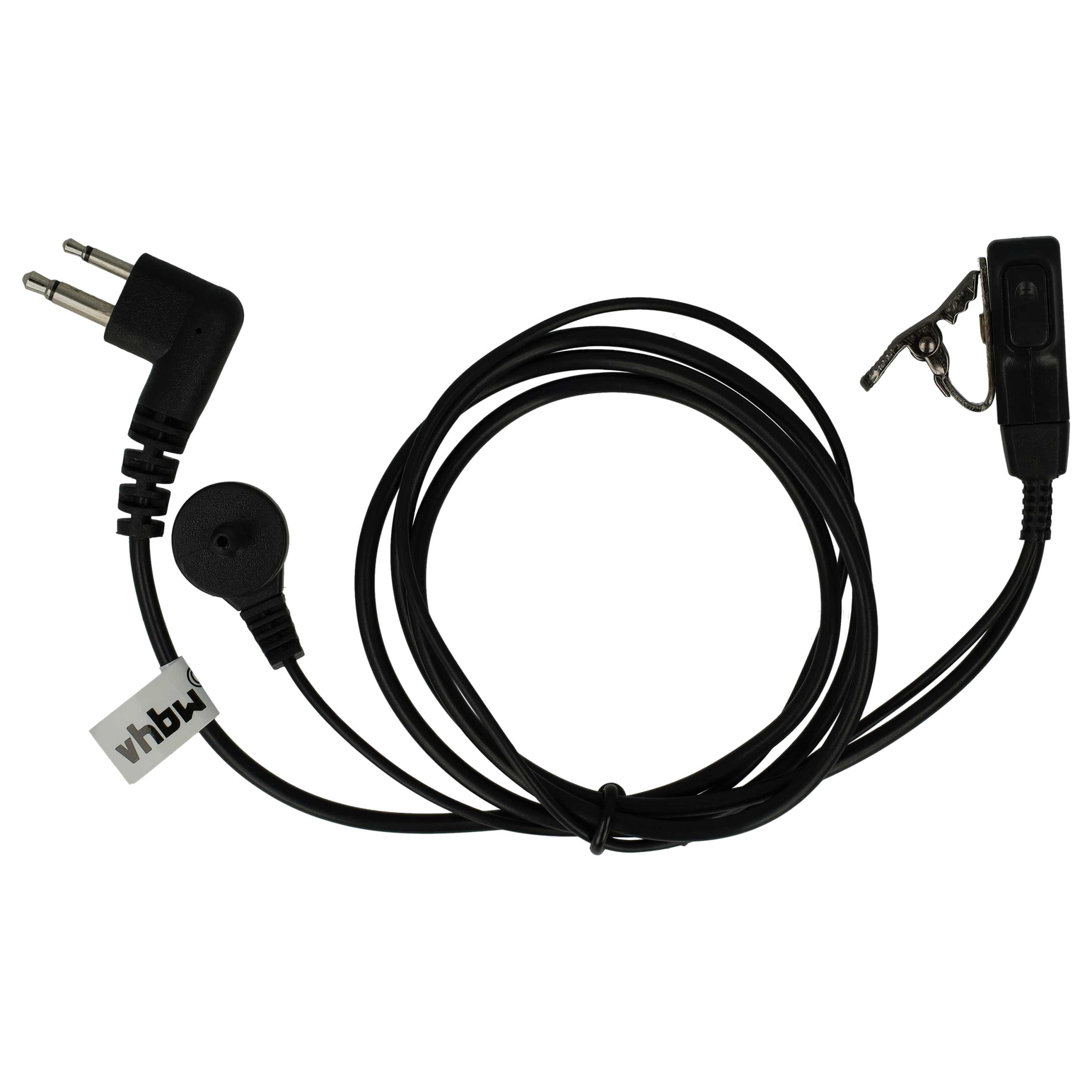 10x Security Radio Headset suitable for Motorola GP300 - "Take Call Button", Clip Mount + Phono Cable