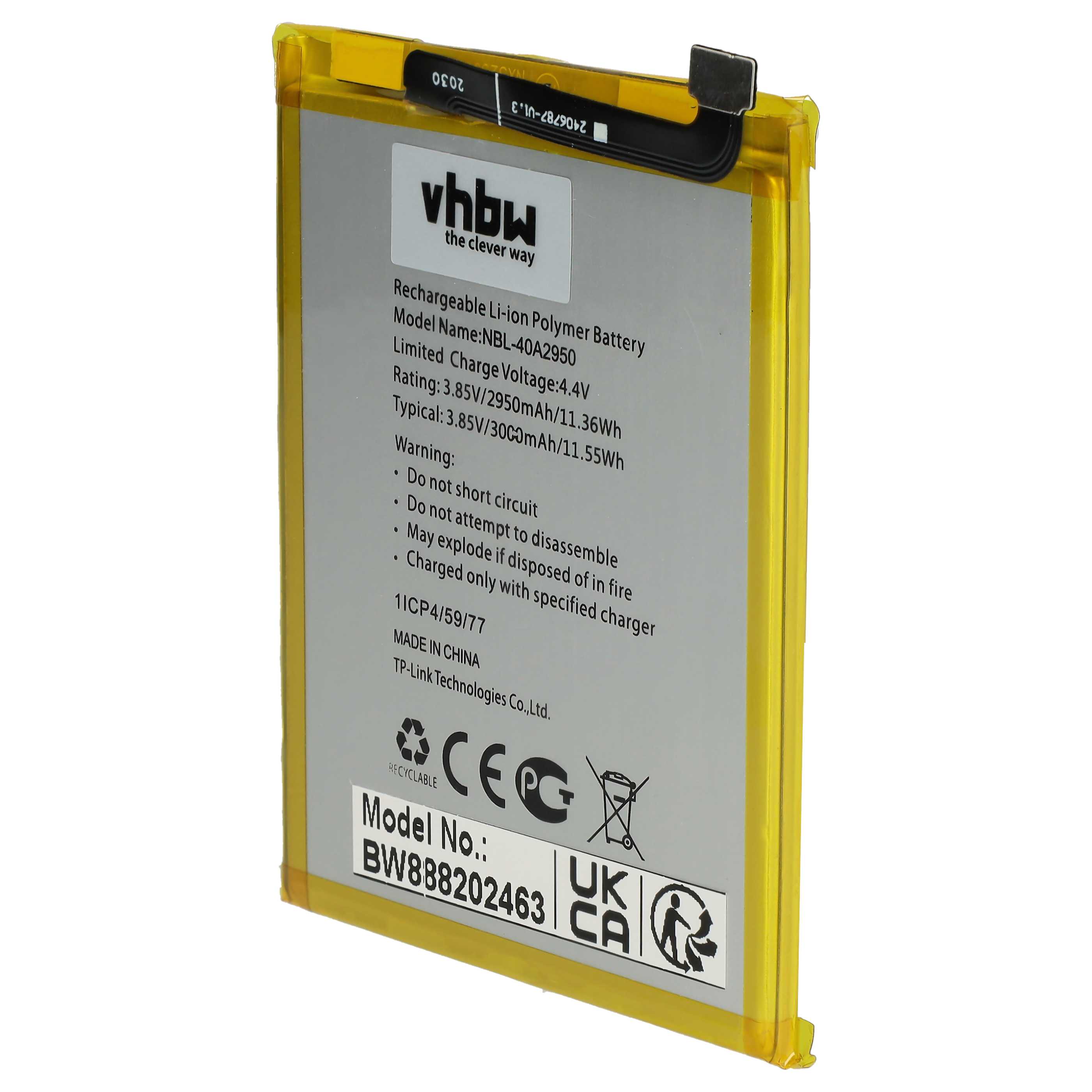 Akumulator do telefonu smartfona zamiennik Neffos / TP-Link NBL-40A2950 - 2850 mAh 3,85 V LiPo