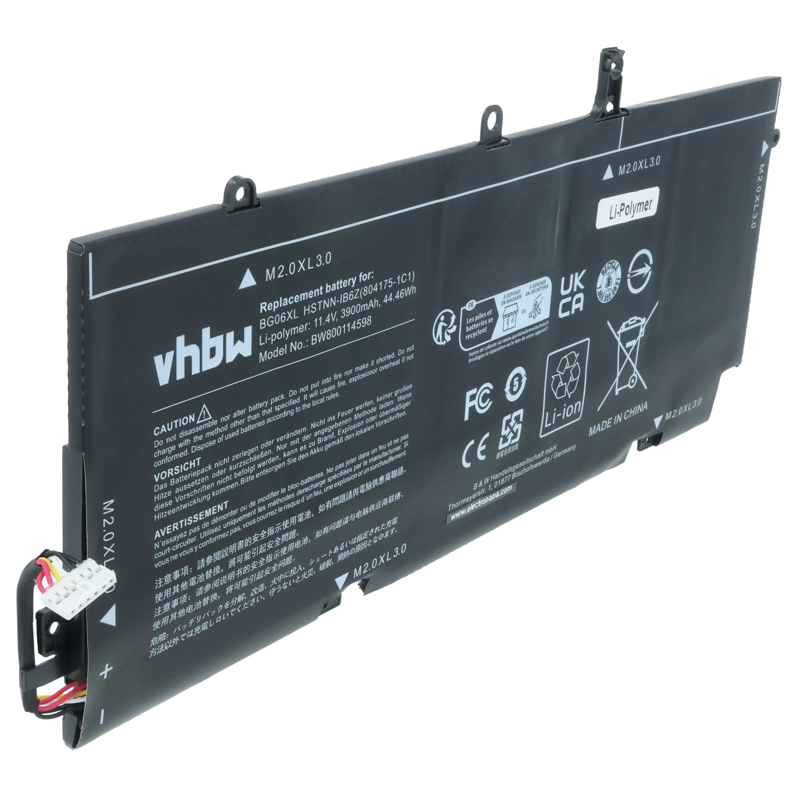 Akumulator do laptopa zamiennik HP 804175-1C1, 805096-001, 804175-1B1 - 3900 mAh 11,4 V LiPo, czarny