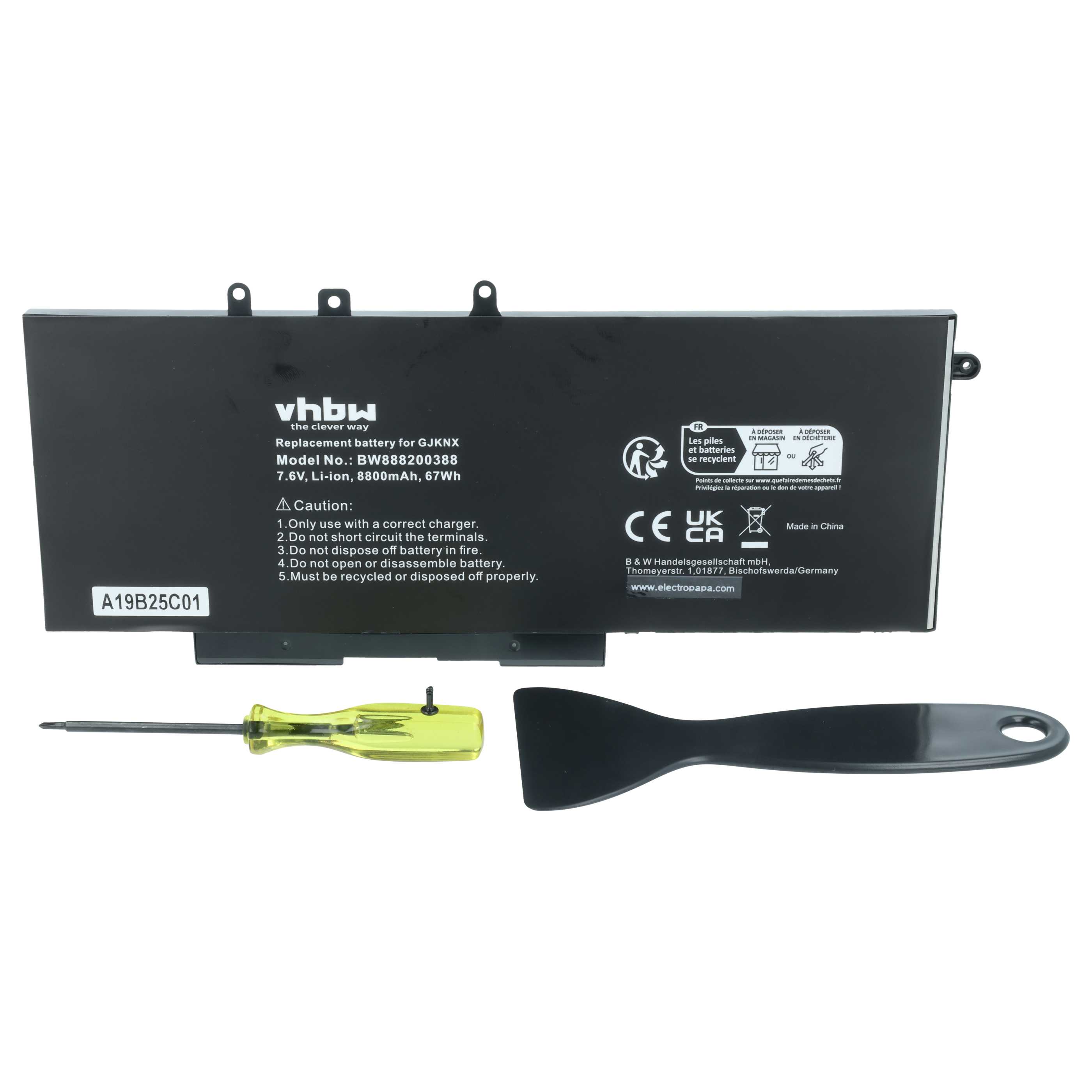 Batteria sostituisce Dell 451-BBZG, 0DY9NT, 3DDDG, 03VC9Y, 00JWGP per notebook - 8800mAh 7,6V Li-Ion nero