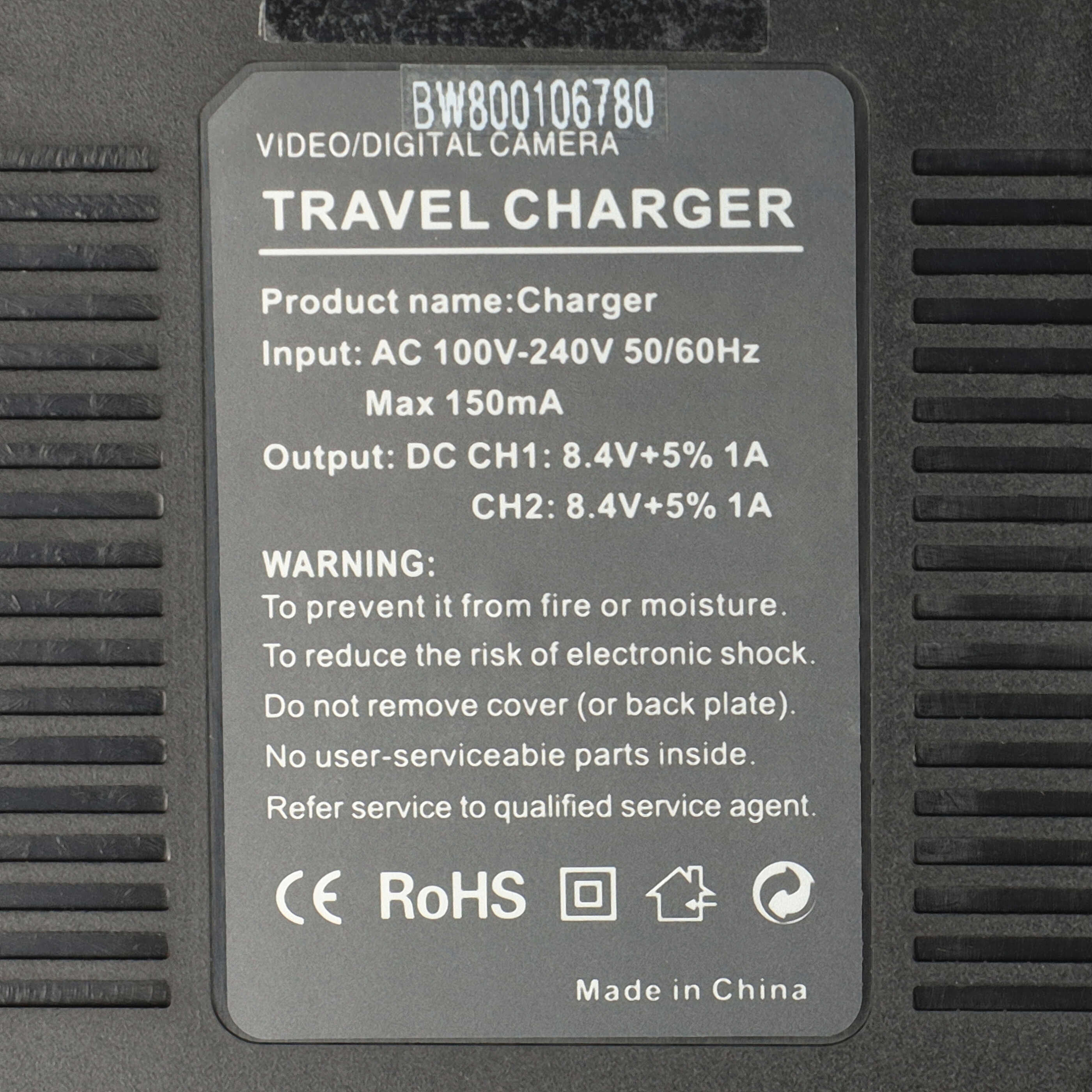 Battery Charger suitable for FinePix S5 Pro Camera etc. - 0.5 / 0.9 A, 4.2/8.4 V