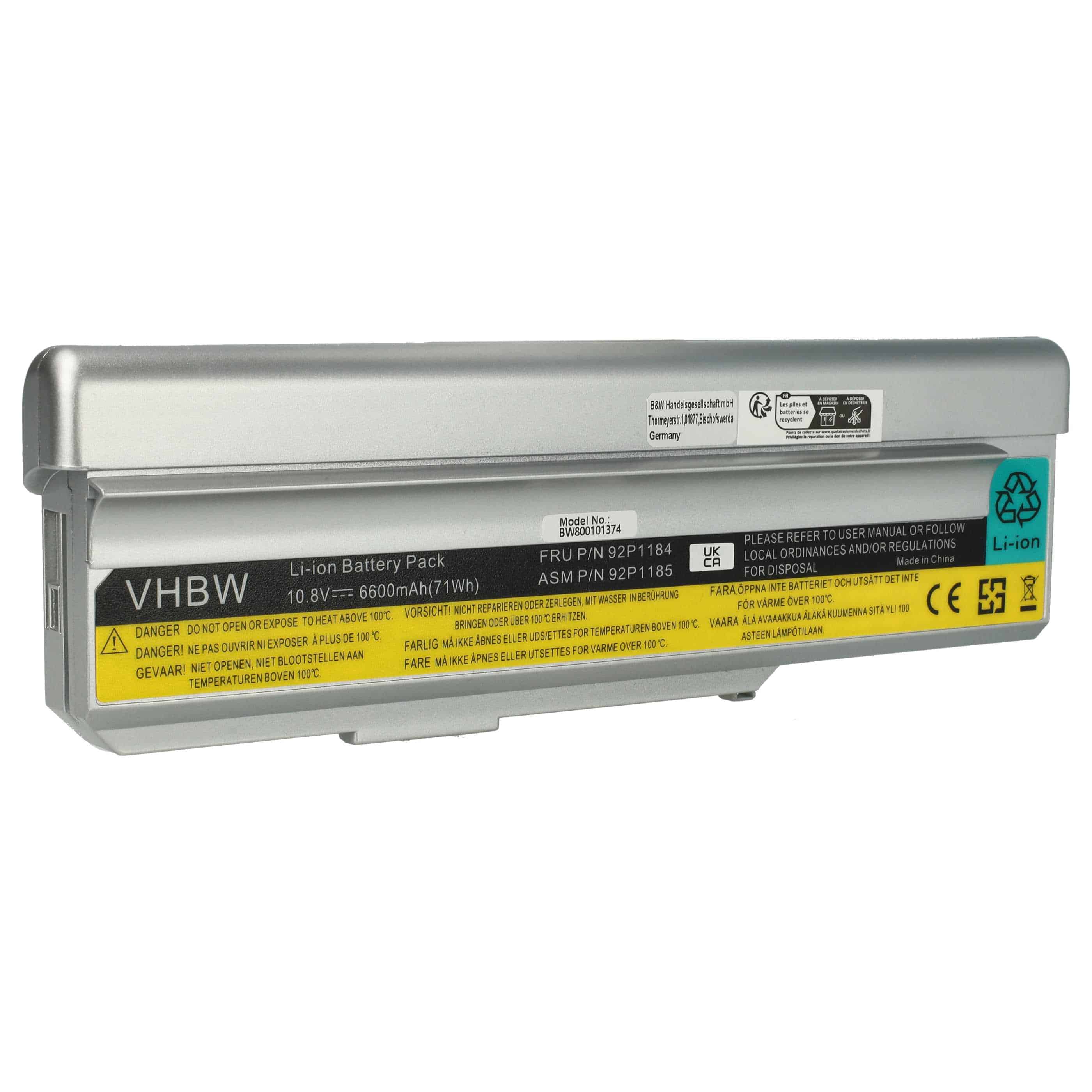 Akumulator do laptopa zamiennik Lenovo 40Y8317, 40Y8322, 40Y8315 - 6600 mAh 10,8 V Li-Ion, srebrny
