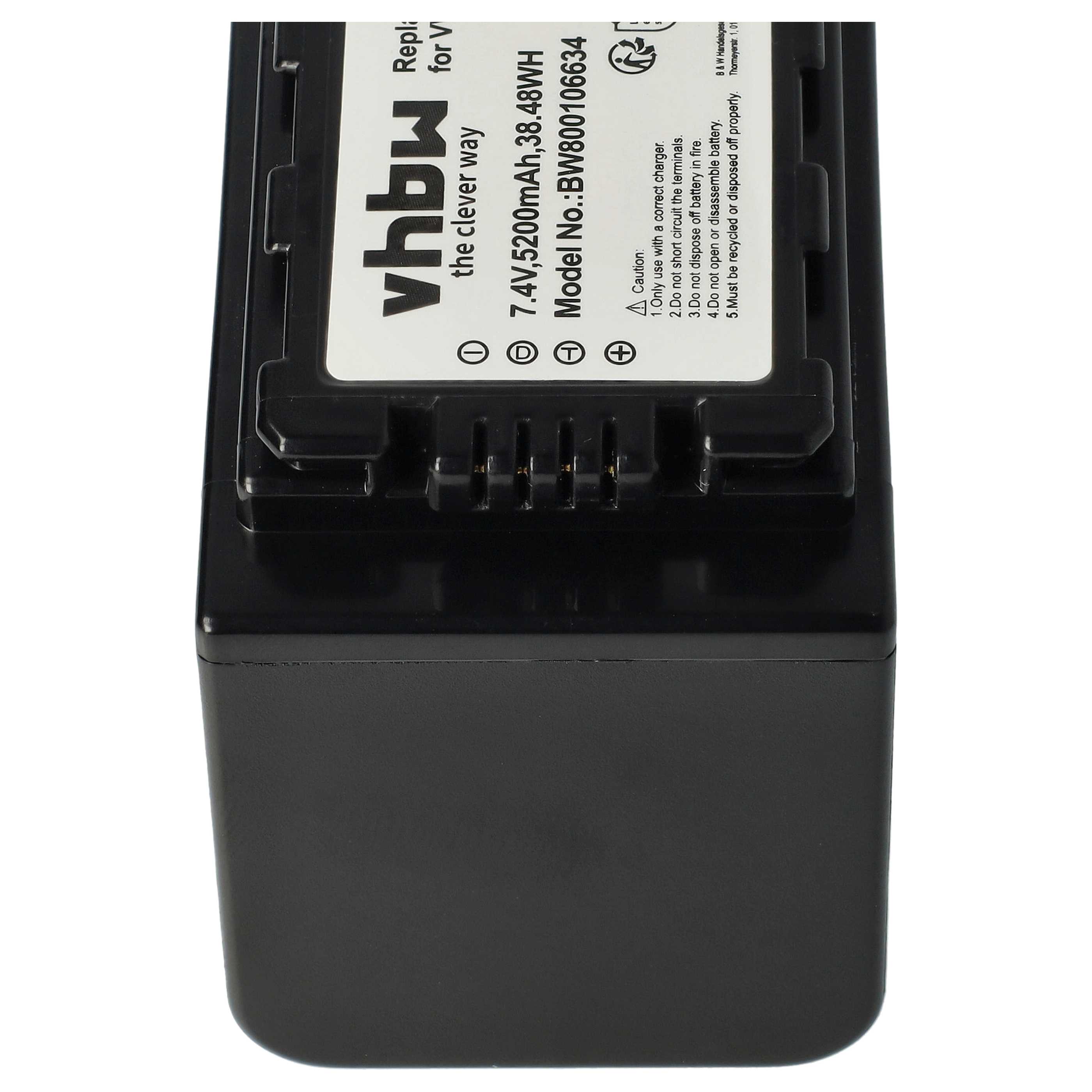 Videokamera-Akku (2 Stück) als Ersatz für Panasonic VW-VBD58 für Panasonic - 5200mAh 7,4V Li-Ion mit Infochip