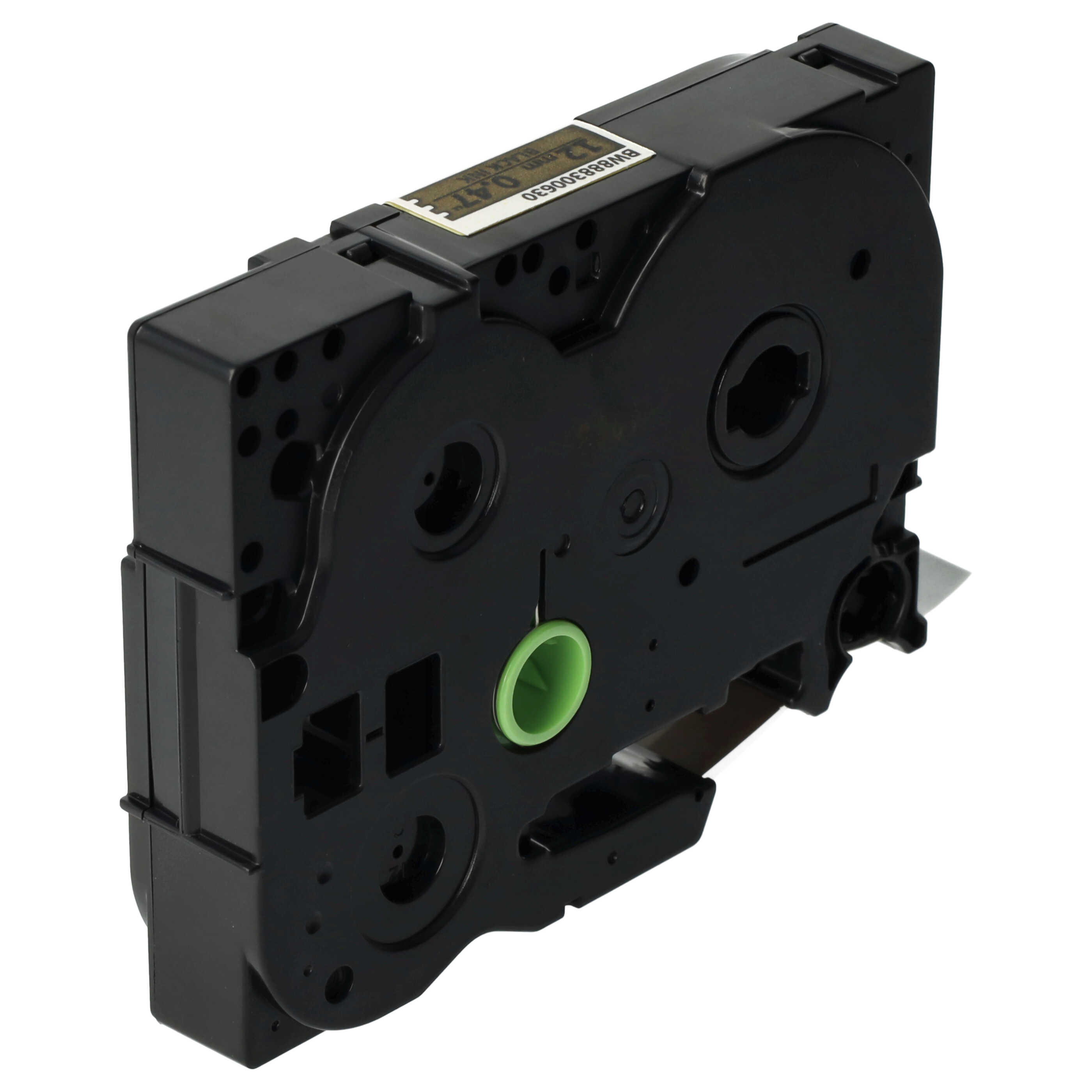 Label Tape replaces Brother TZE-MQ831 - 12 mm Black to Matt-Gold