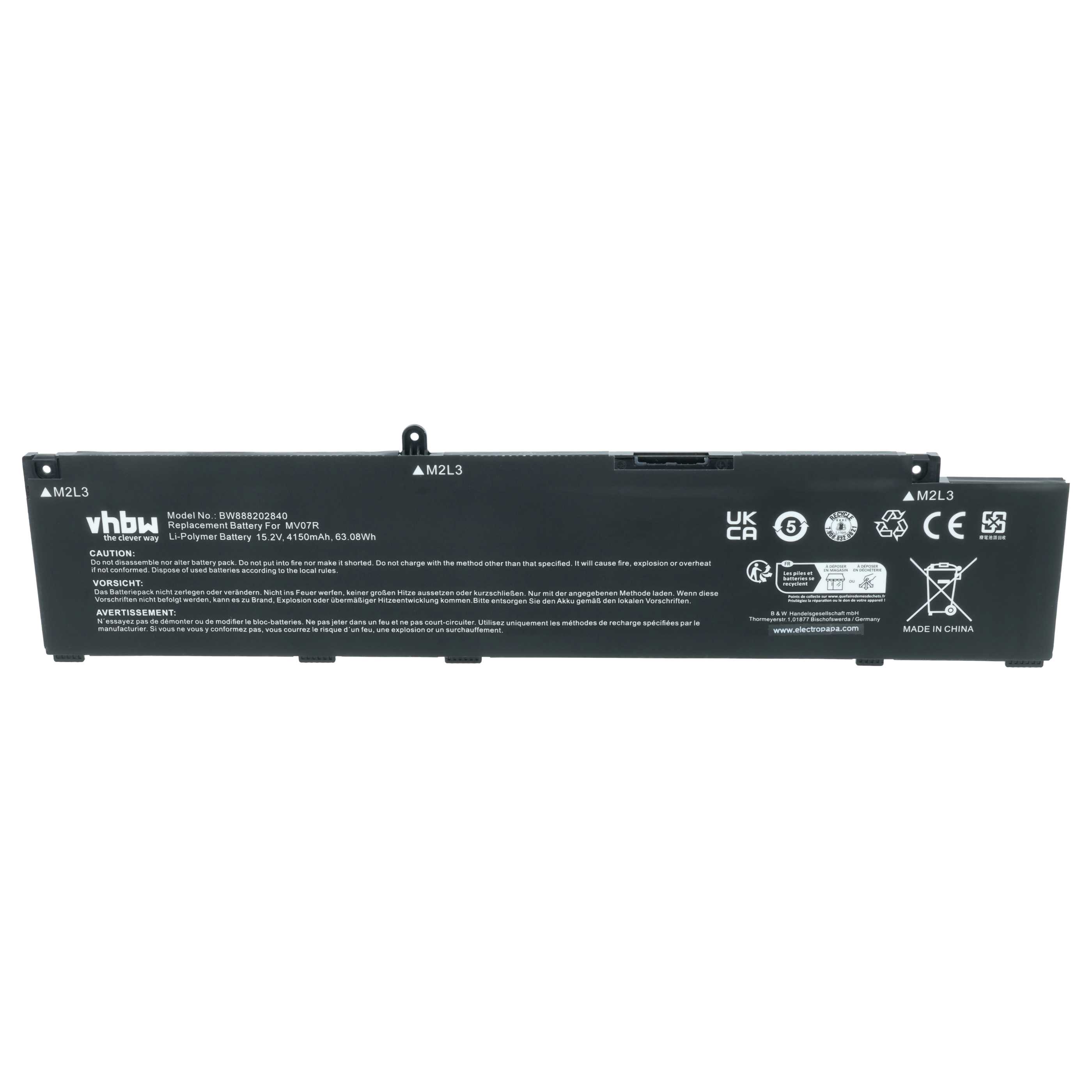 Akumulator do laptopa zamiennik Dell MV07R, W5W19, 0JJRRD, 4ICP6/55/74, 72WGV, JJRRD - 4150 mAh 15,2 V LiPo