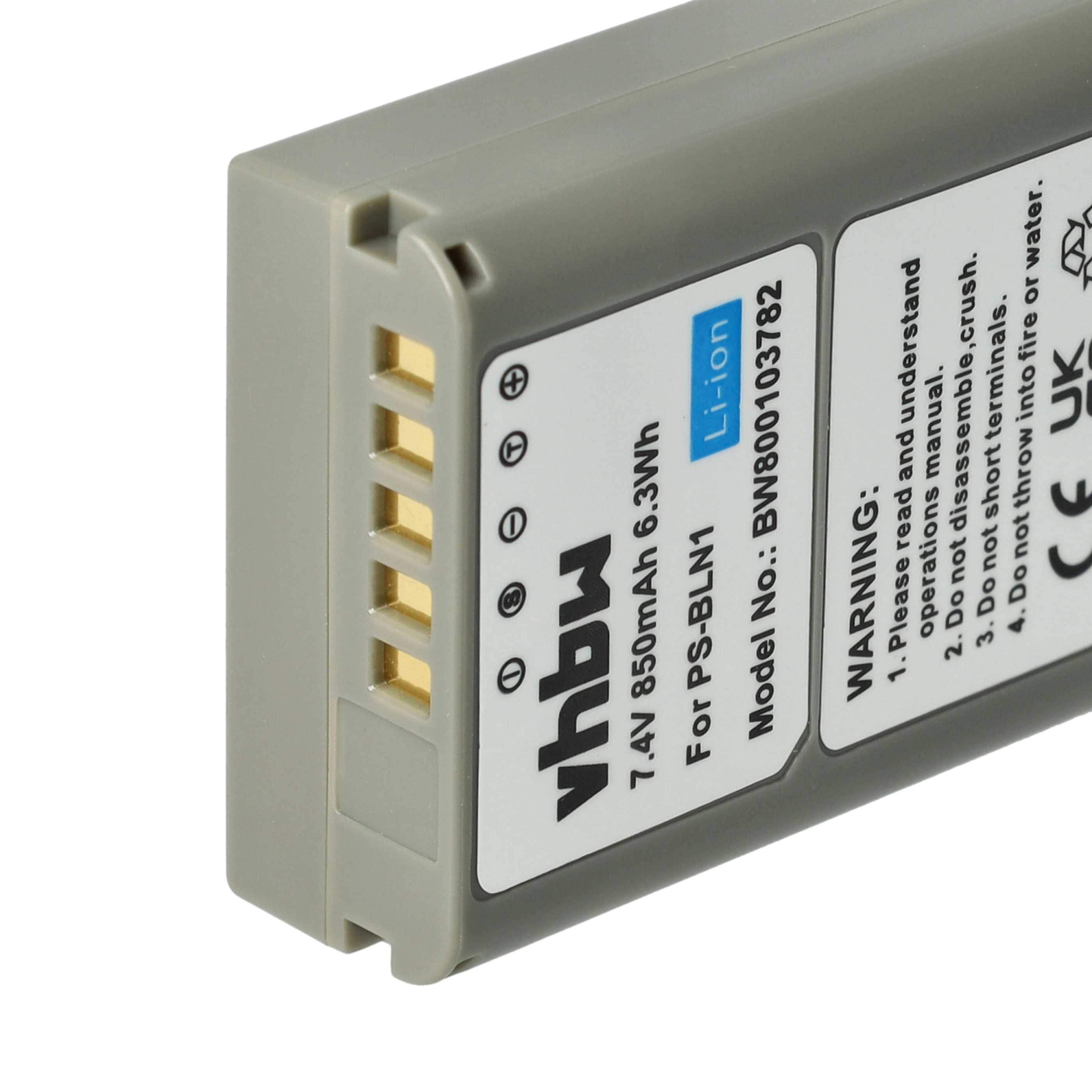 3x Battery replaces Olympus PS-BLN1 - 850mAh, 7.6V, Li-Ion with Info Chip