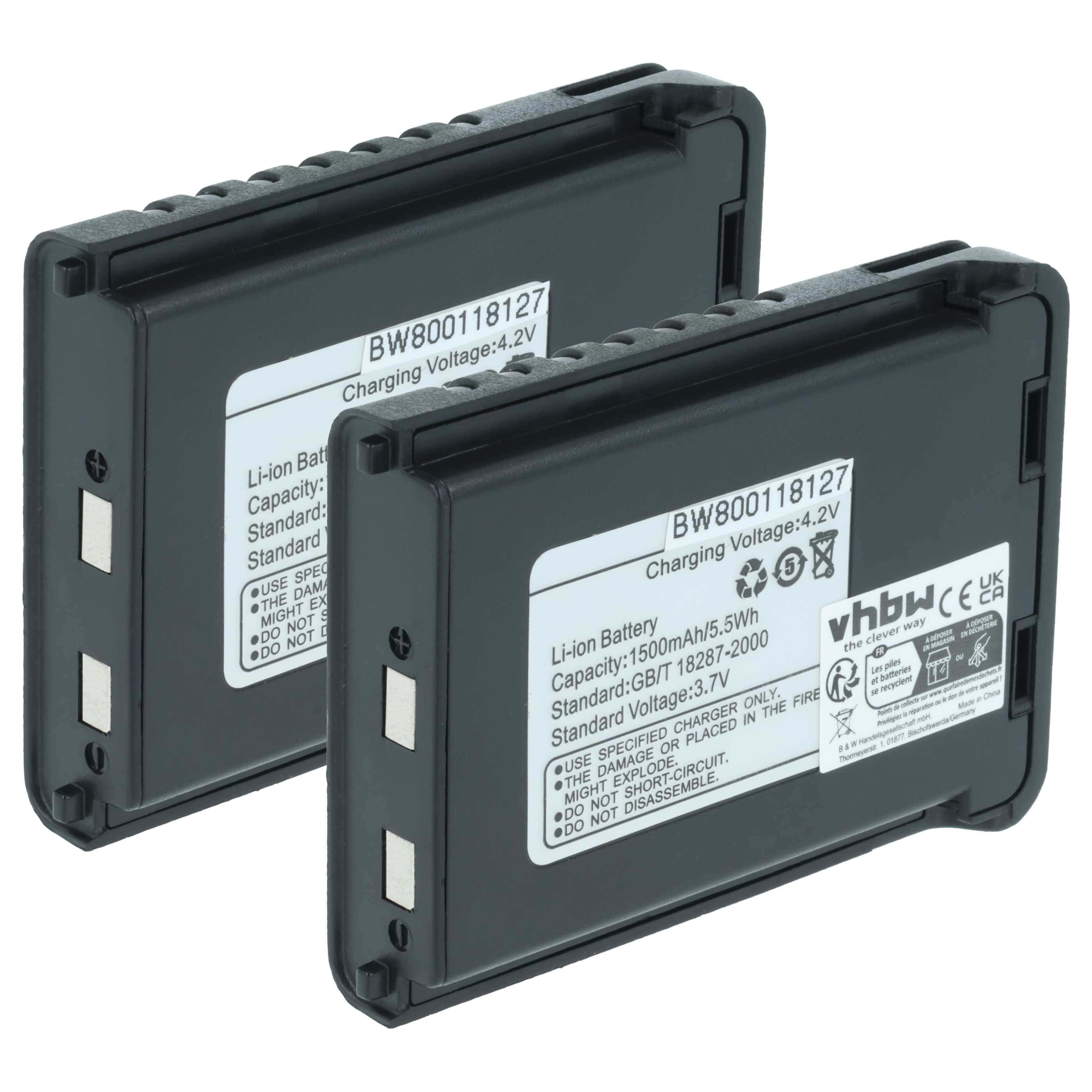 Radio 2x Battery replaces Baofeng BL-3L - 1500 mAh 3.7 V Li-Ion