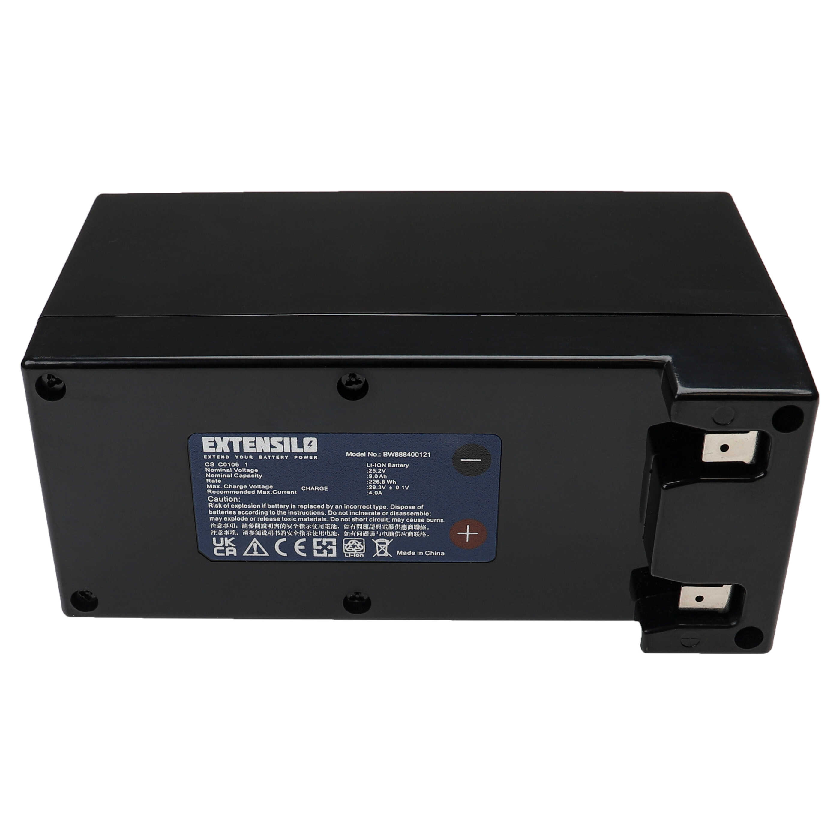 Lawnmower Battery Replacement for Stiga 1126-9105-01, 1126-9138-01, 1126-9174-01 - 9000mAh 25.2V Li-Ion, black