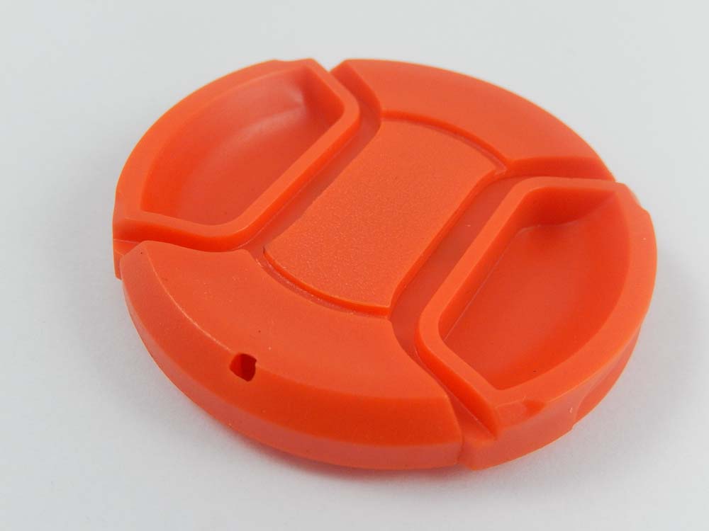 Tapa objetivo 49mm para cámara - Con mango interior, plástico rojo