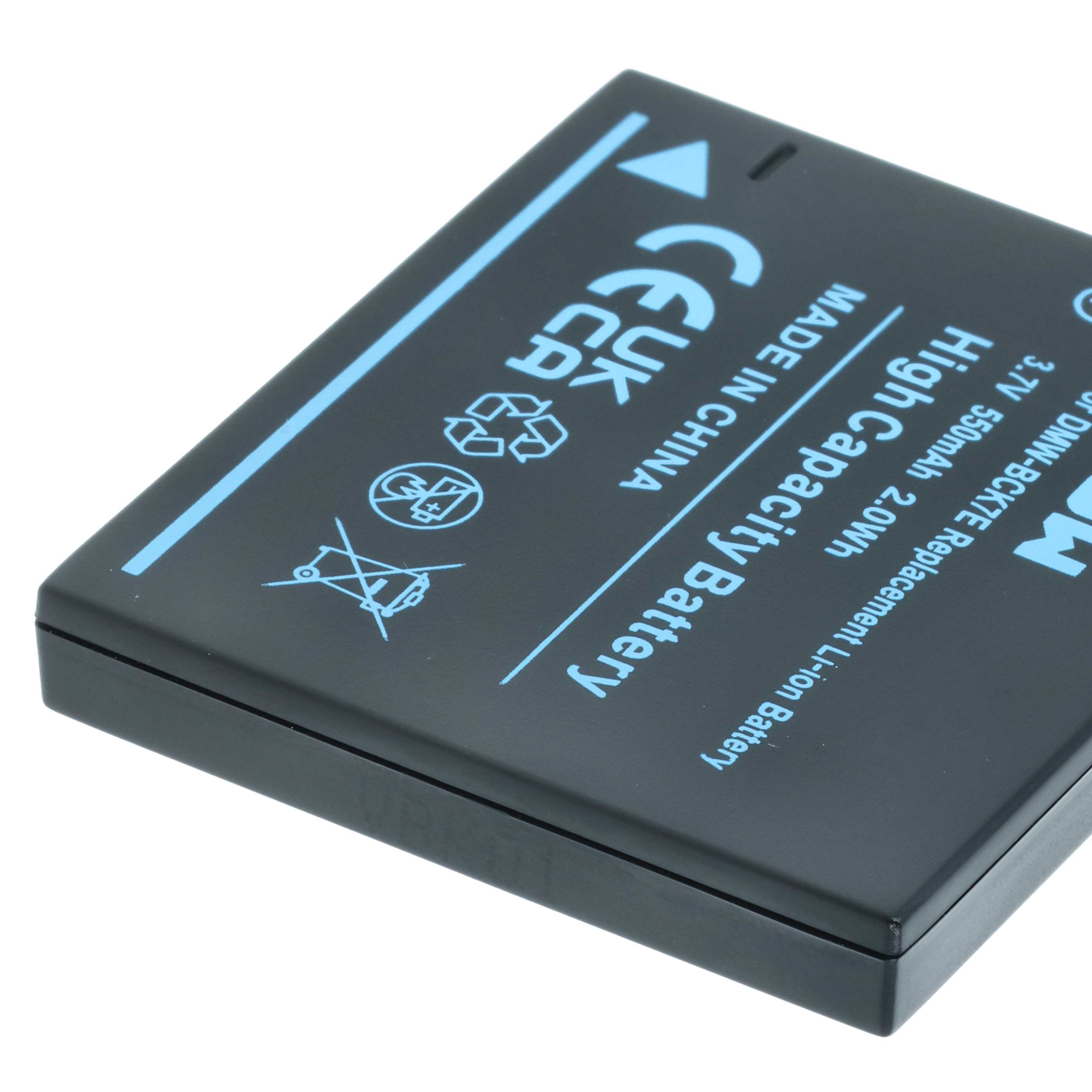 3x Battery replaces Panasonic NCA-YN101G, NCA-YN101F, DMW-BCK7PP, DMW-BCK7E, DMW-BCK7 - 550mAh, 3.7V, Li-Ion