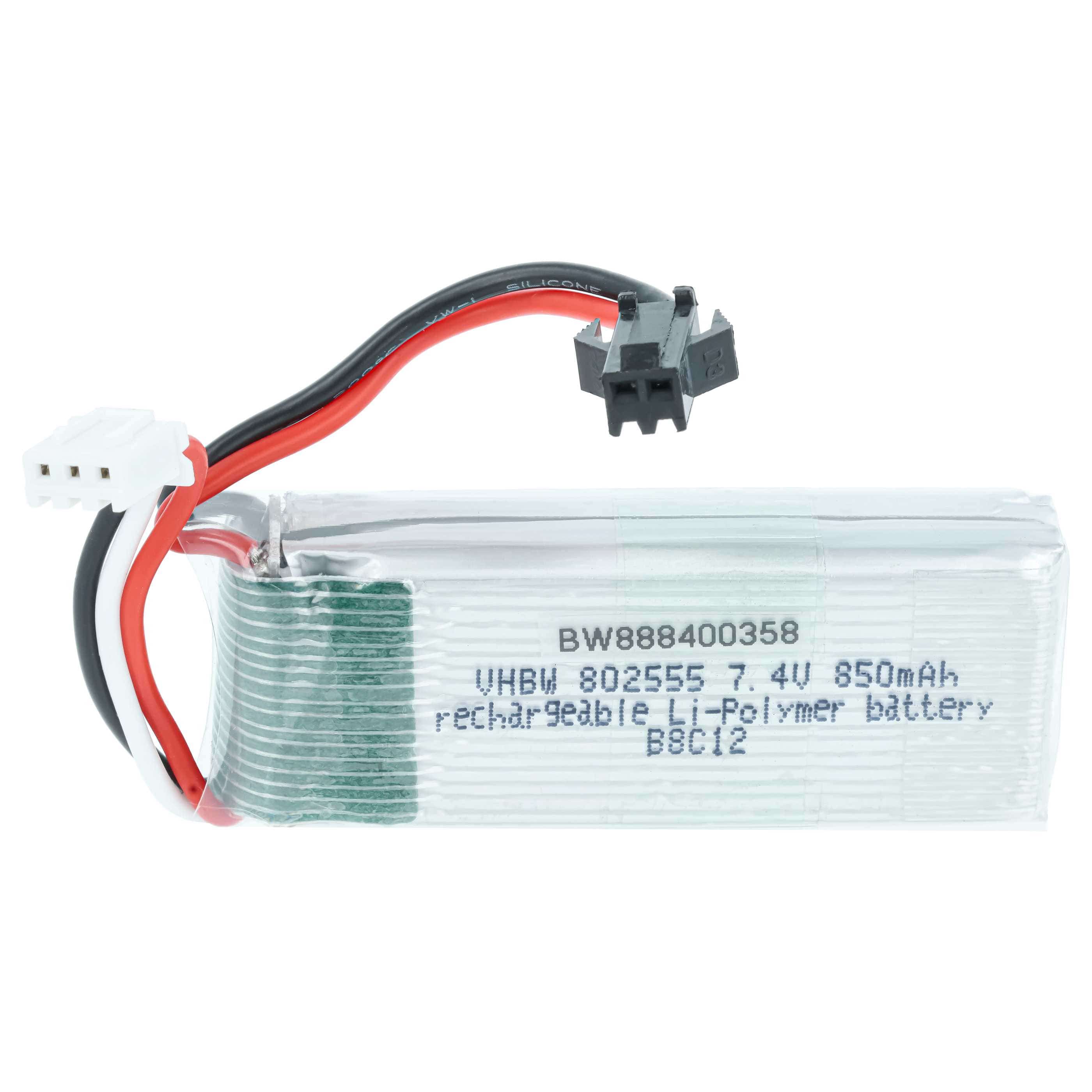 Batterie modèle radio-télécommandé - 850mAh 7,4V Li-polymère, SM-2P
