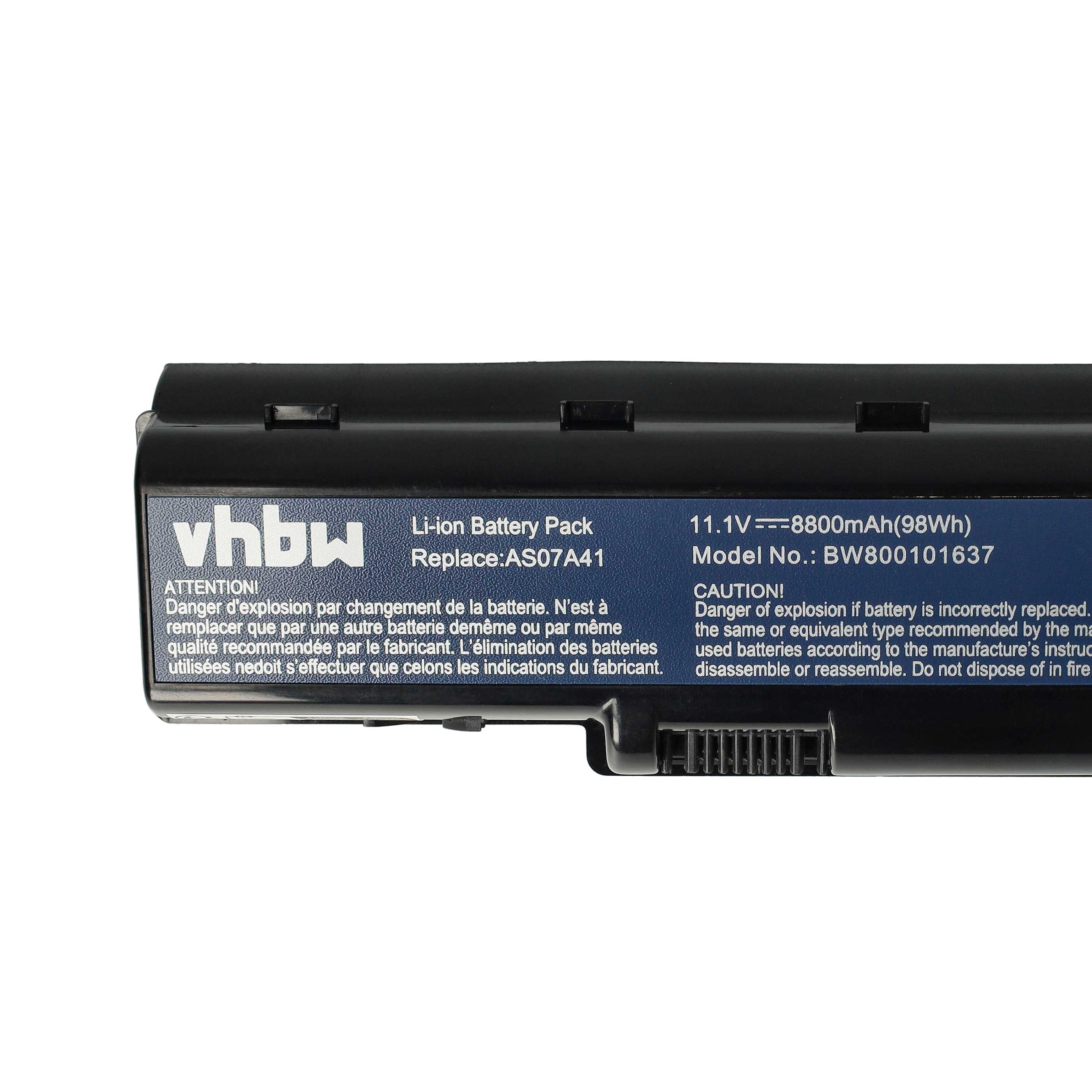 Akumulator do laptopa zamiennik Acer AS07A31, AS07A32, AS07A42, AS07A41 - 8800 mAh 11,1 V Li-Ion, czarny