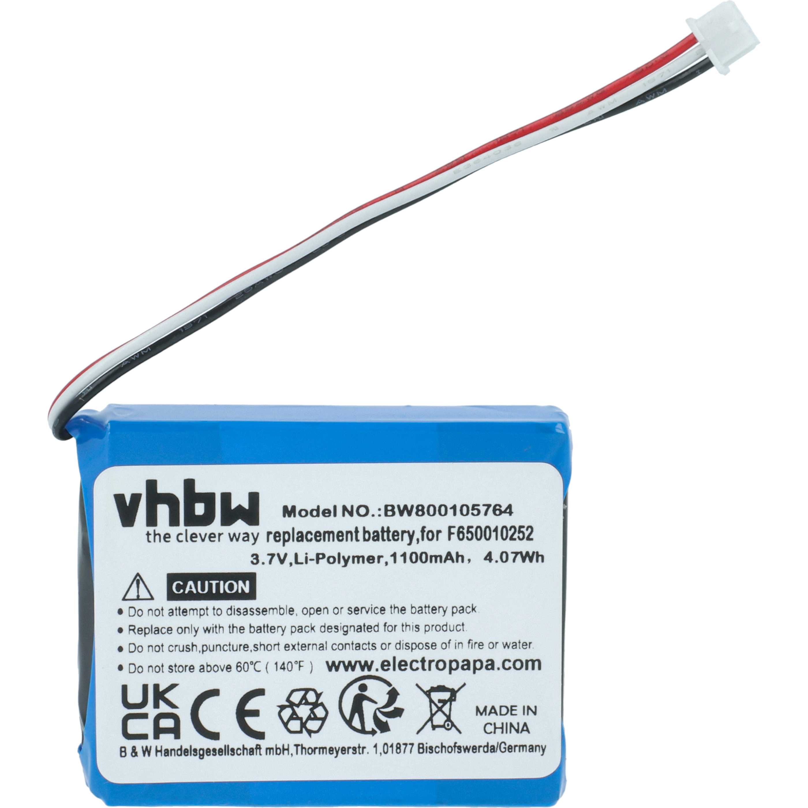 Akumulator do nawigacji GPS zamiennik Maxwell IPC653443 - 1100 mAh 3,7 V Li-Ion