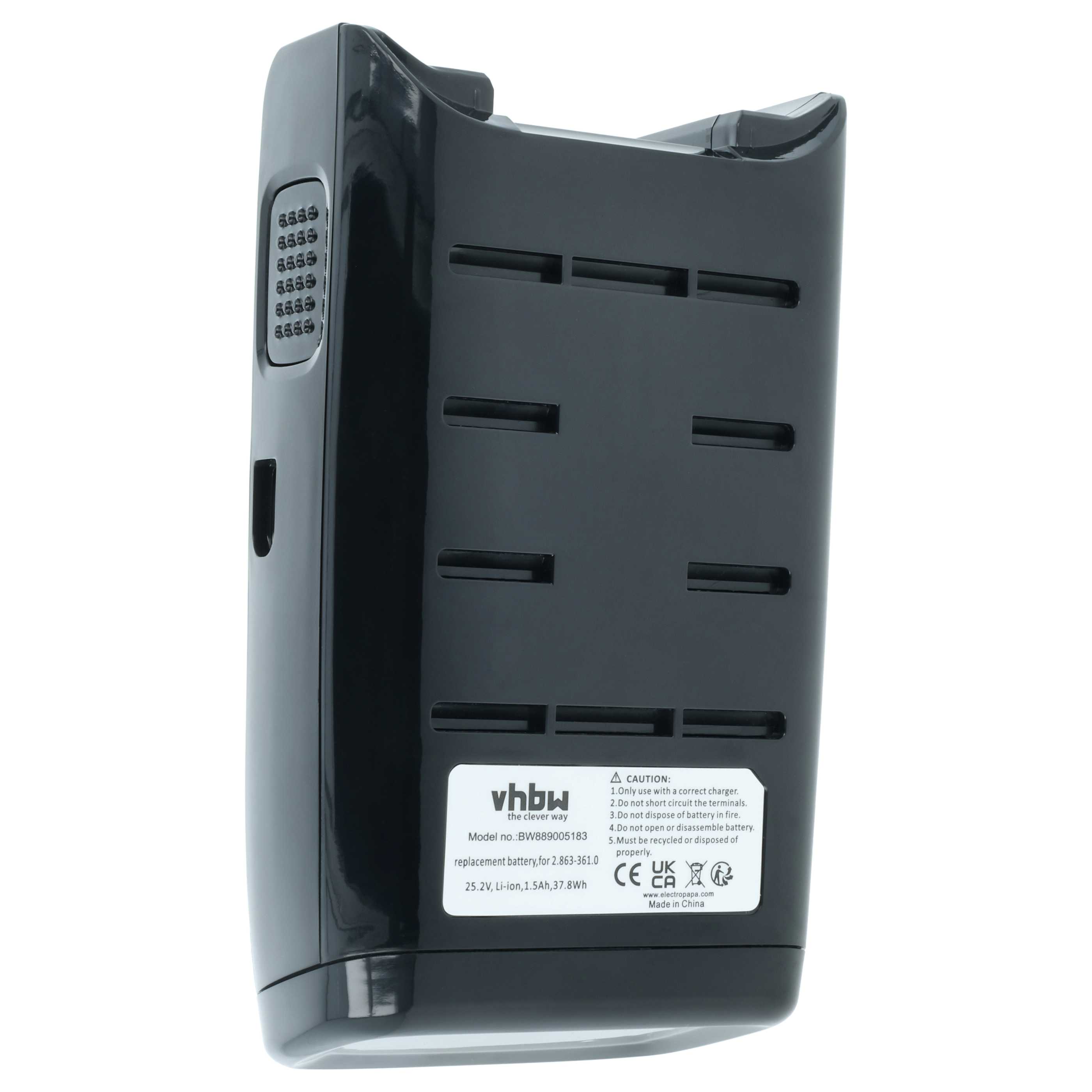 Battery replaces Kärcher 2.863-361.0 for Kärcher 1500mAh, 25.2V, Li-Ion