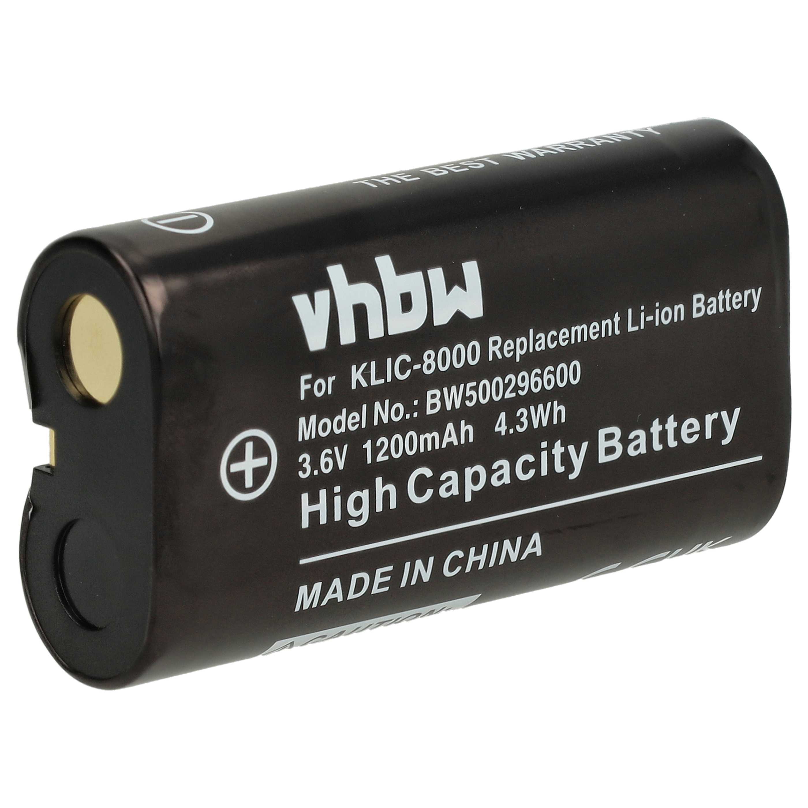 Batterie remplace Kodak Klic-8000, RB50 pour appareil photo - 1520mAh 3,6V Li-ion