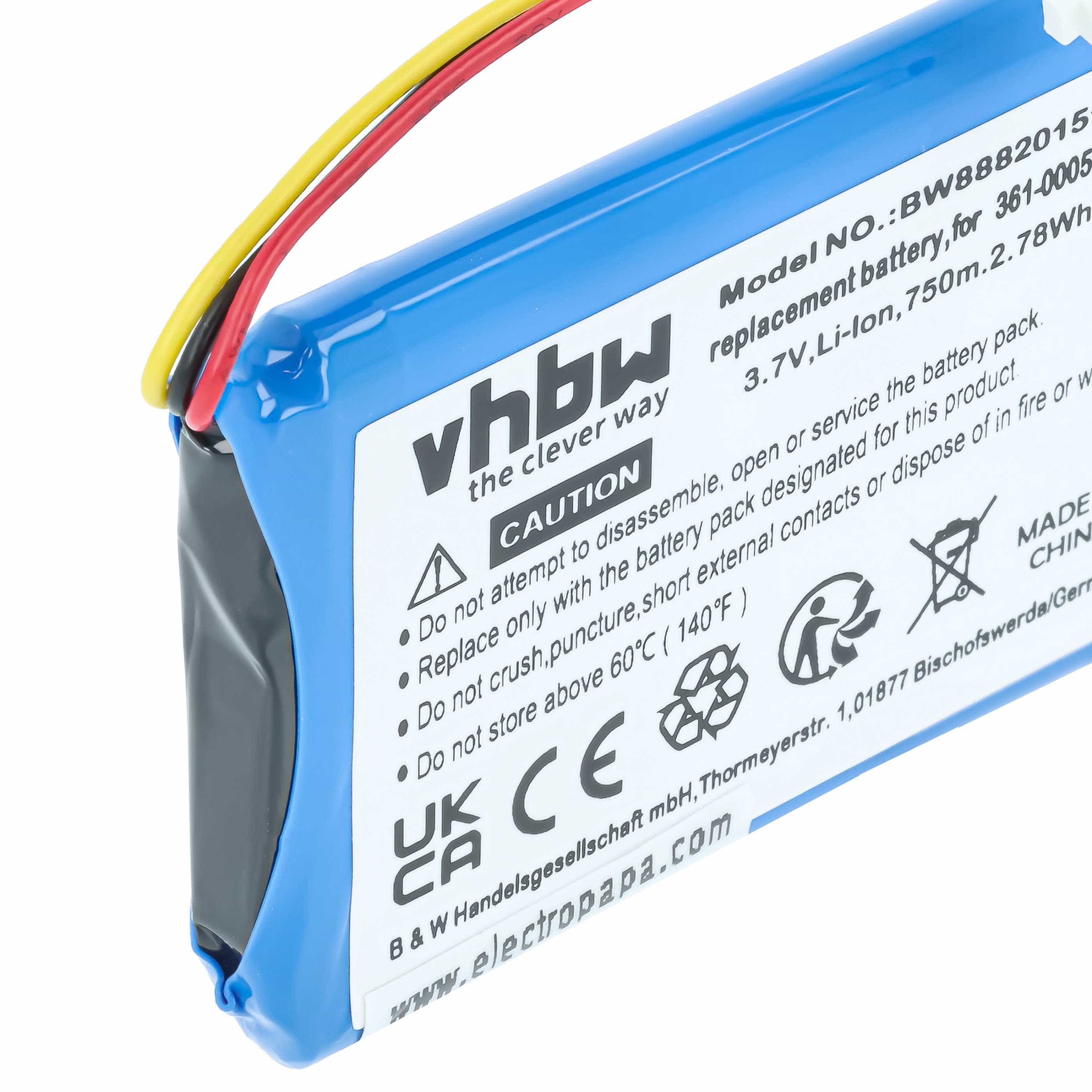 Akumulator do nawigacji GPS zamiennik Garmin 361-00045-00, 1ICP5/34/45, 1ICP4/34/5 - 750 mAh 4,2 V LiPo