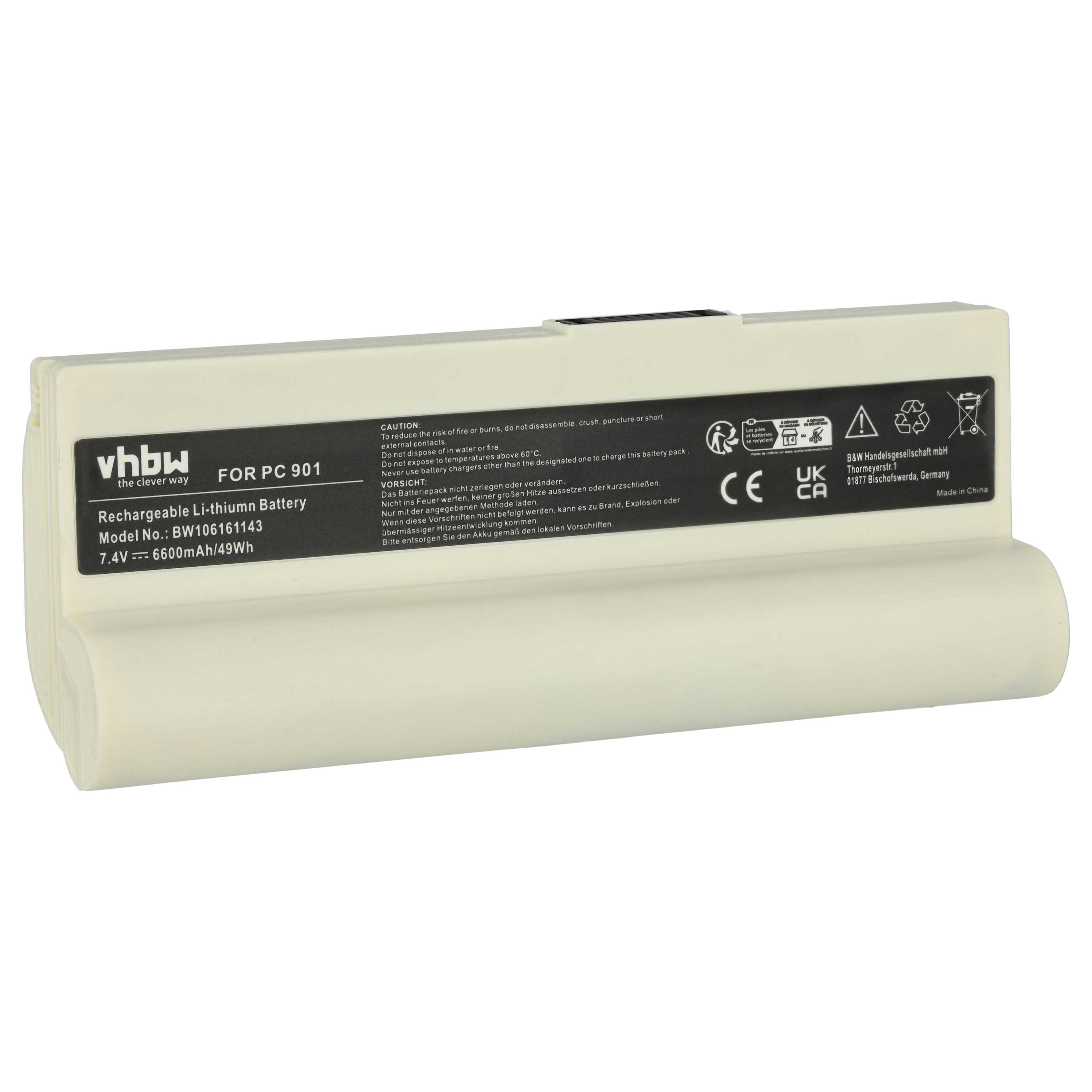 Batteria sostituisce Asus AL23-901, AL22-901, AL24-1000 per notebook Asus - 6600mAh 7,4V Li-Ion bianco