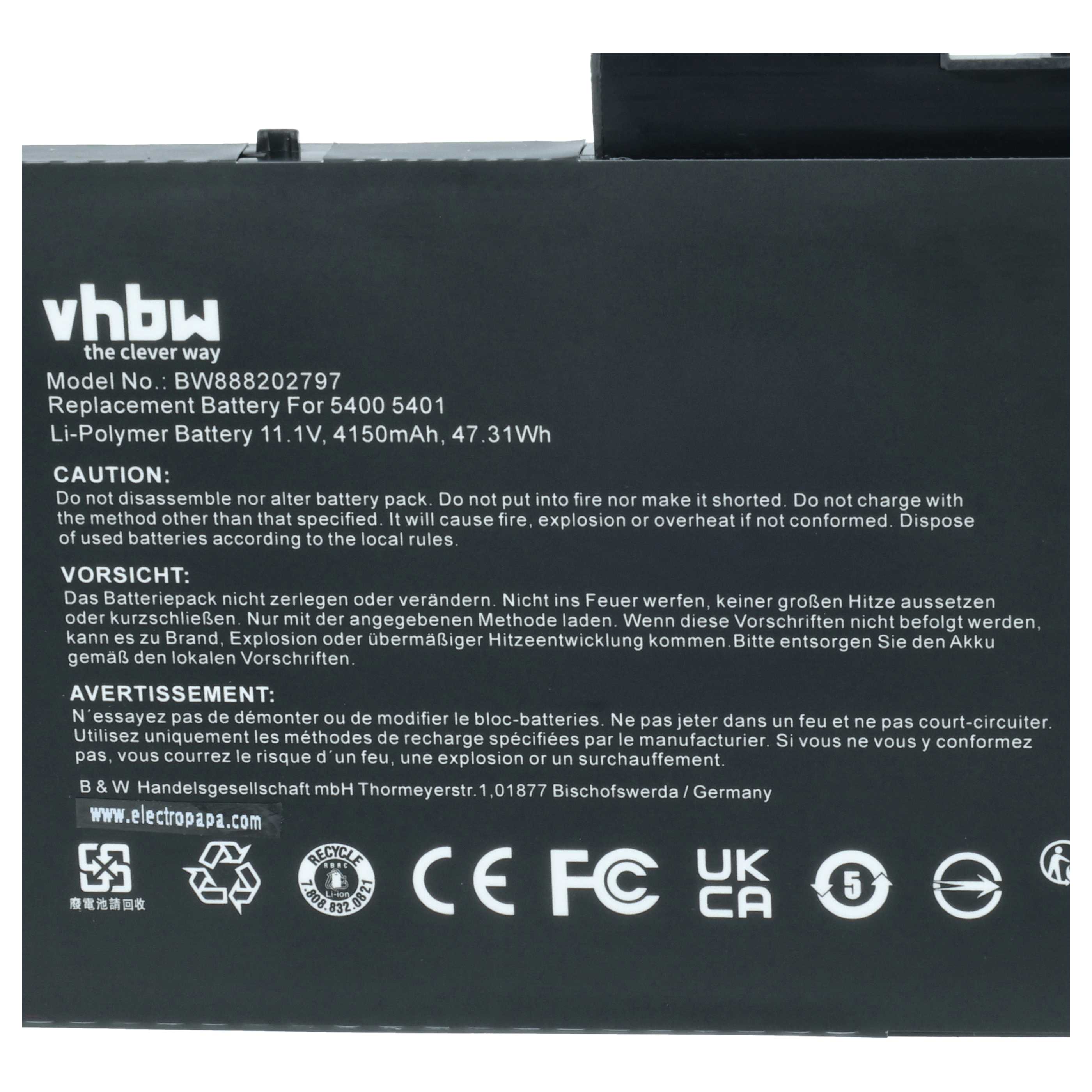 Akumulator do laptopa zamiennik Dell 49HG8, H82T6, K7C4H, R8D7N, TNT6H, W8GMW - 4150 mAh 11,4 V Li-Ion