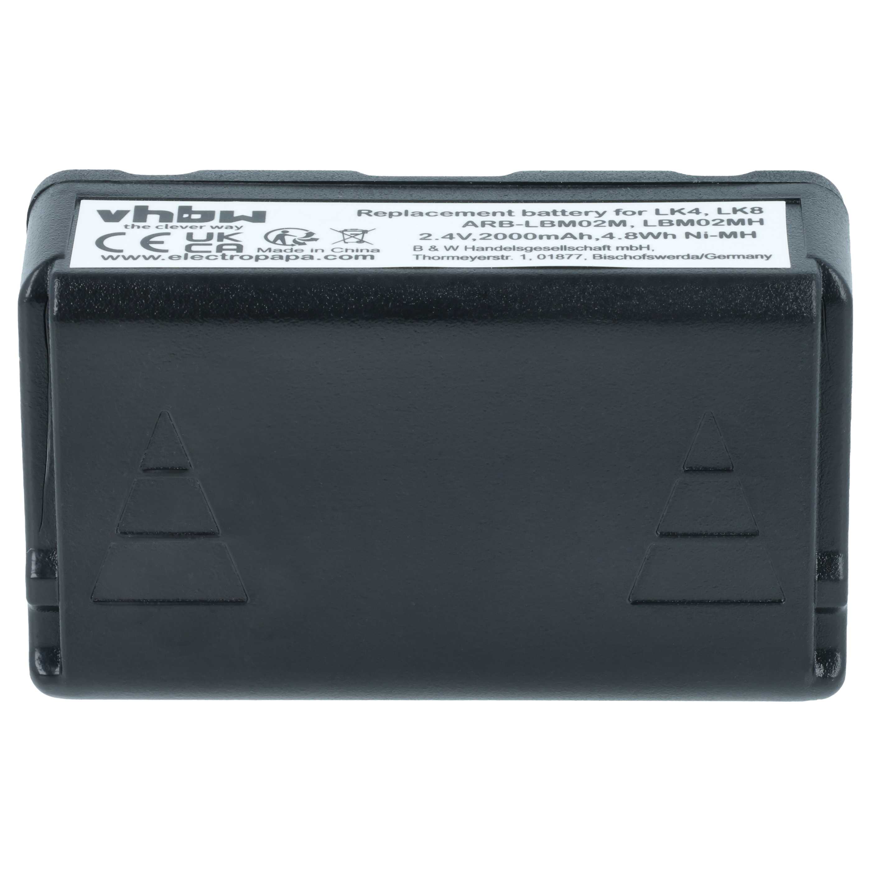 2x Batteria per telecomando remote controller sostituisce Autec ARB-LBM02M, LBM02MH - 2000mAh 2,4V NiMH