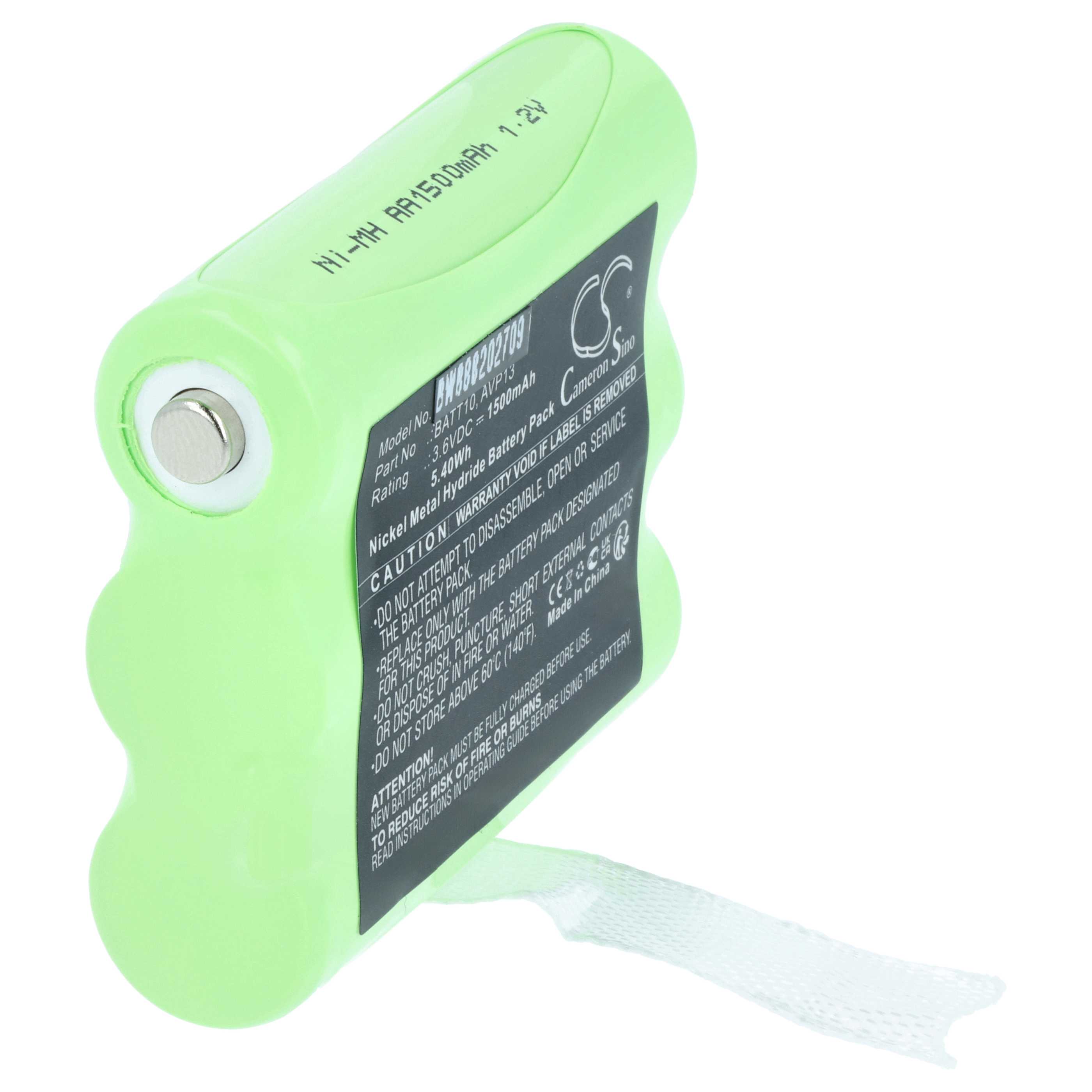 Radio 5x Battery replaces Midland PB-X7, BATT10, AVP13 - 1500 mAh 3.6 V NiMH