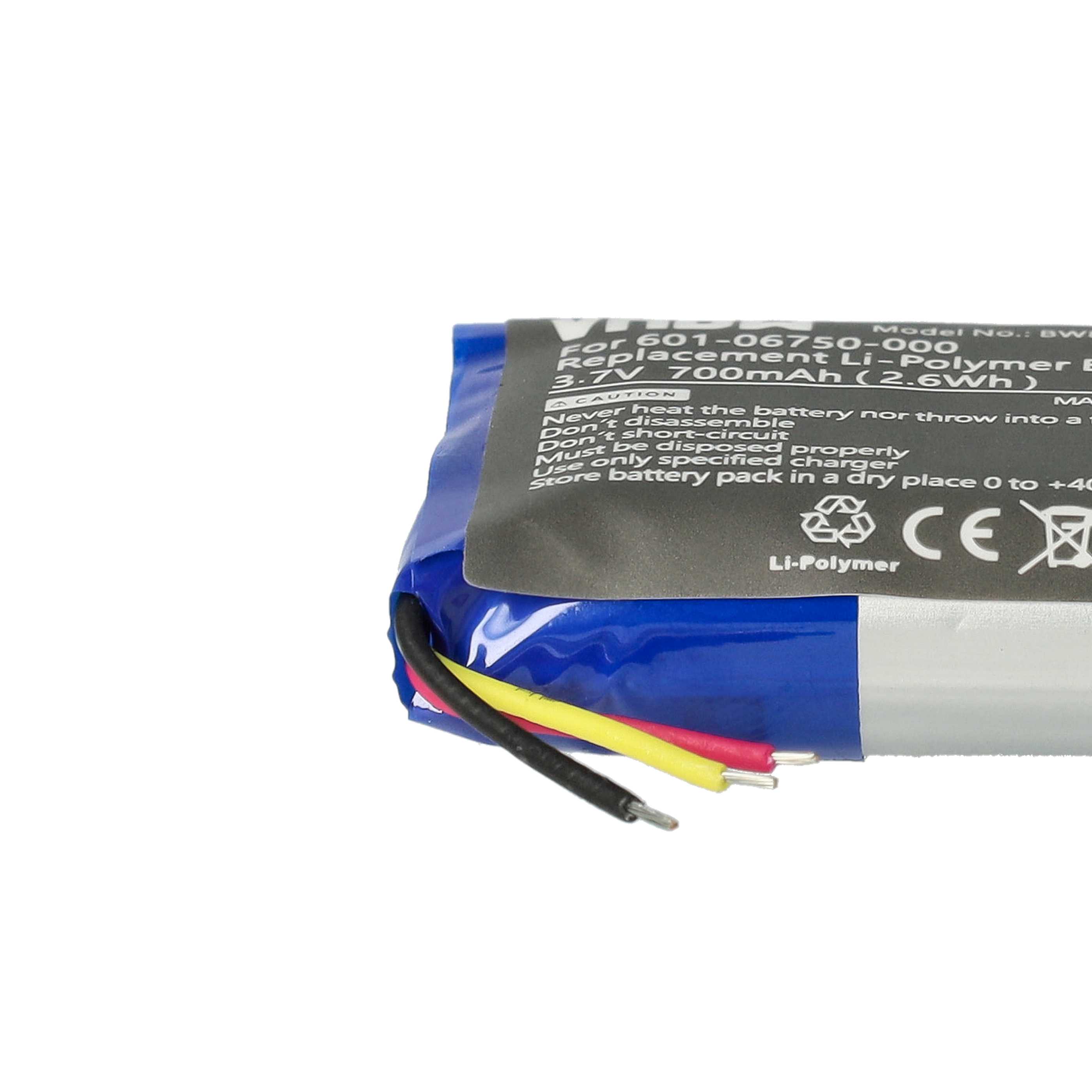 Videocamera Battery replaces GoPro 601-06750-000, 601-10257-000, 601-06750-101 - 700 mAh 3.7 V Li-polymer