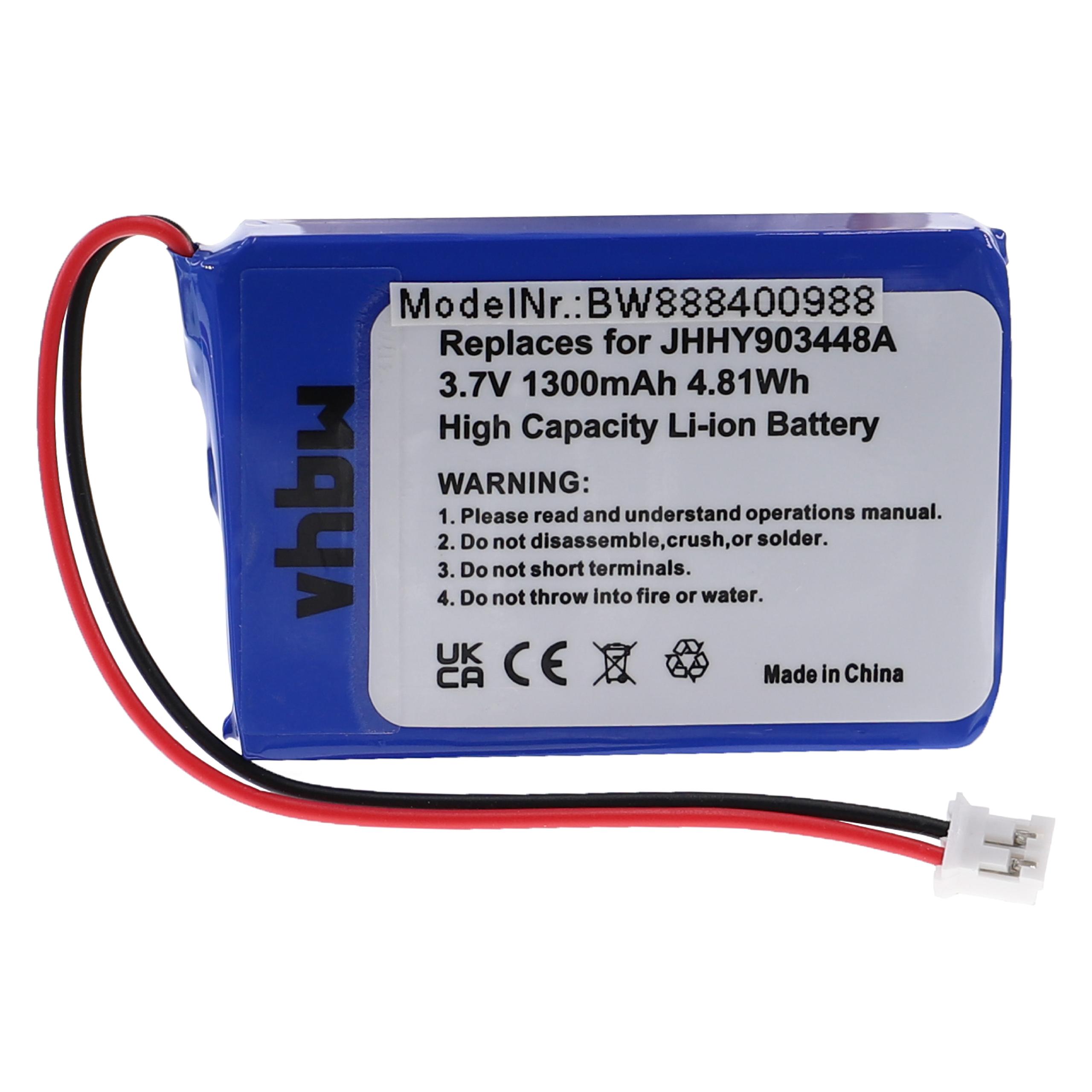 Batterie remplace Albrecht 083448, JHHY903448A pour radio talkie-walkie - 1300mAh 3,7V Li-ion